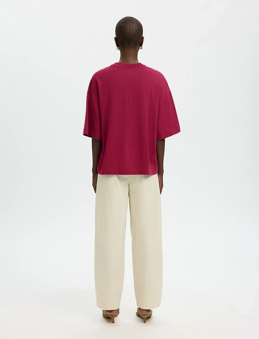 Selected - SLWCOLWOMAN 2/4 OVERSIZED TEE NOOS - t-shirts - anemone - 2
