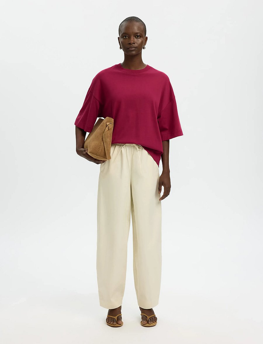 Selected - SLWCOLWOMAN 2/4 OVERSIZED TEE NOOS - t-shirts - anemone - 3
