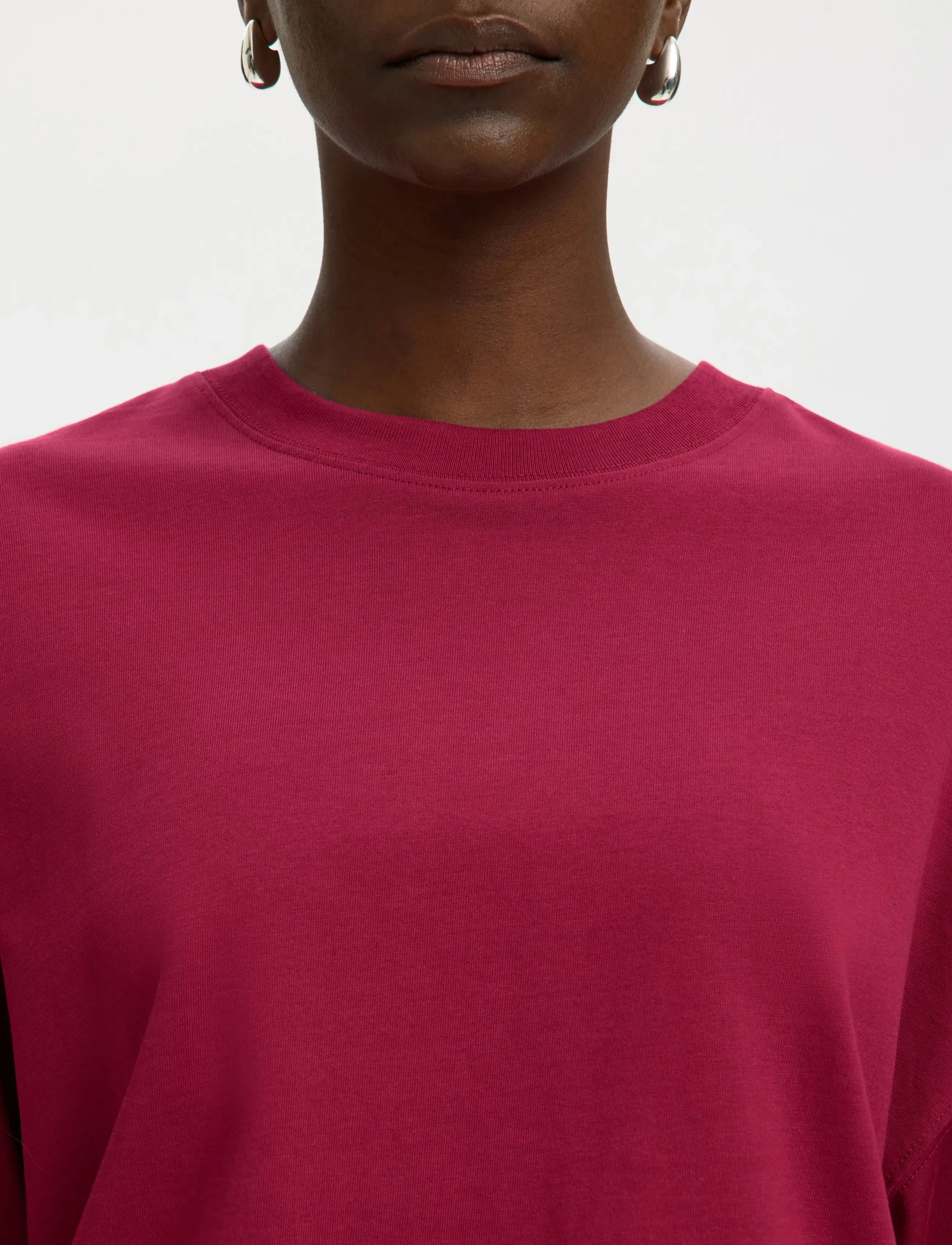 Selected - SLWCOLWOMAN 2/4 OVERSIZED TEE NOOS - t-shirts - anemone - 4