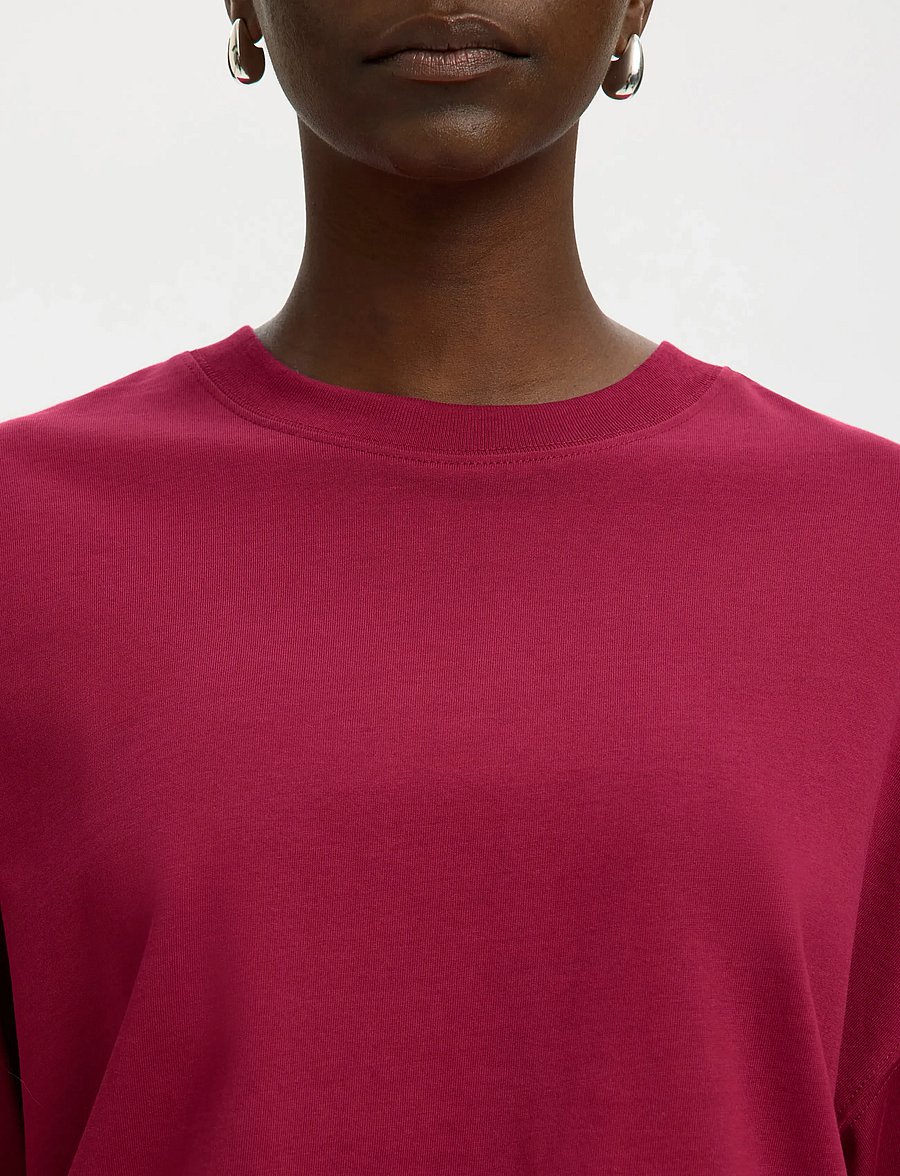 Selected - SLWCOLWOMAN 2/4 OVERSIZED TEE NOOS - t-shirts - anemone - 4
