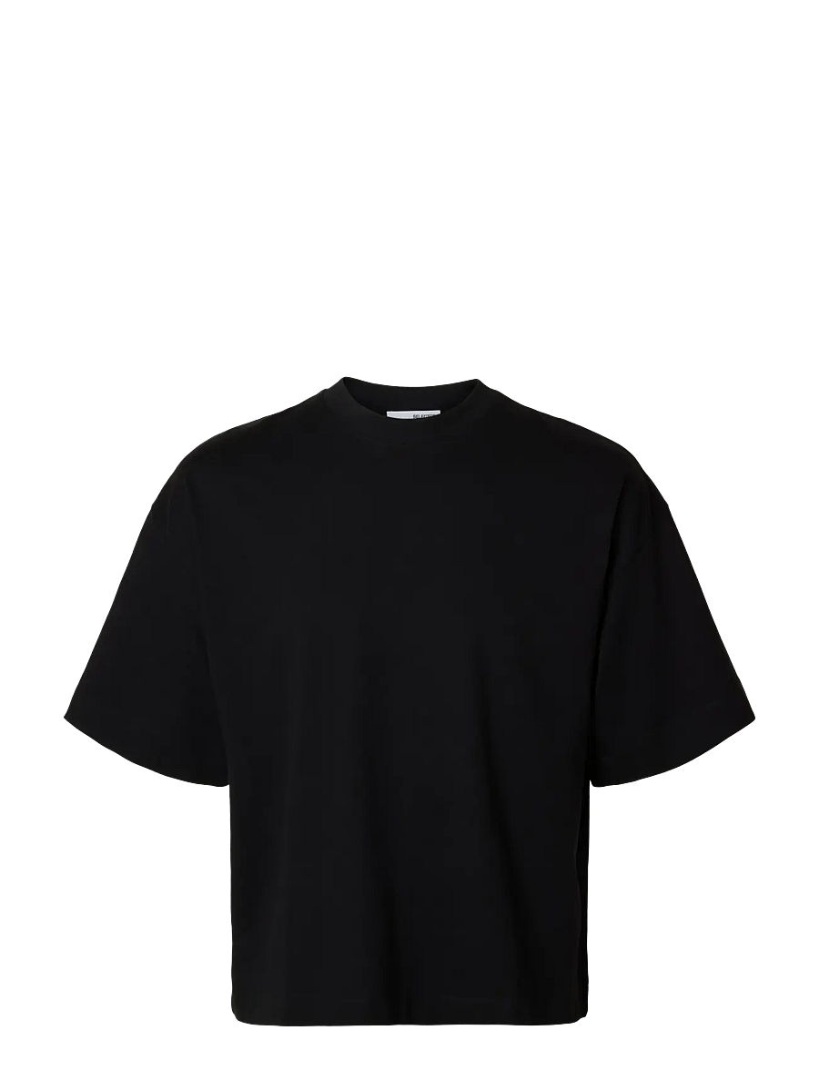 Selected - SLWCOLWOMAN 2/4 OVERSIZED TEE NOOS - t-shirts - black - 1