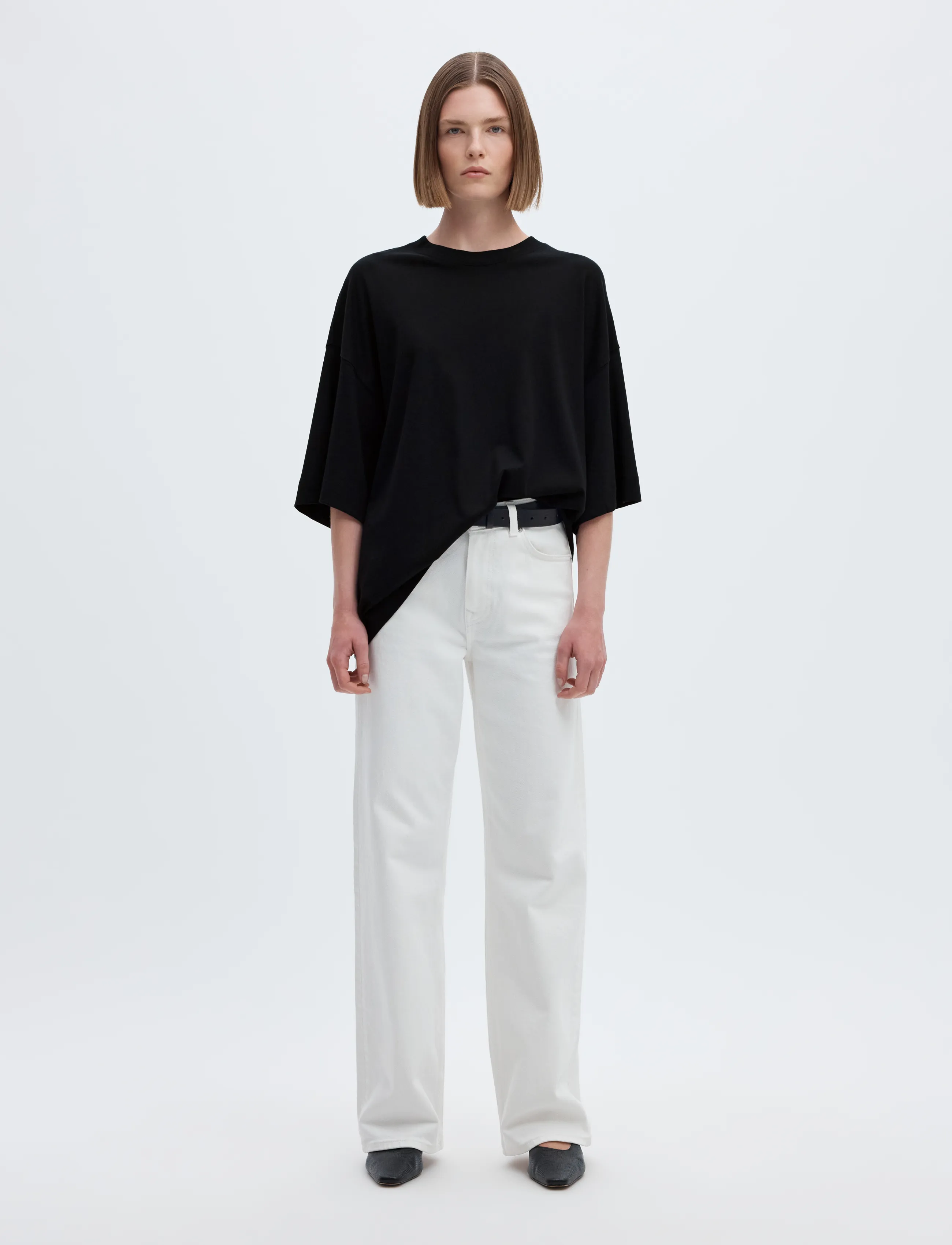 Selected - SLWCOLWOMAN 2/4 OVERSIZED TEE NOOS - t-krekli - black - 3