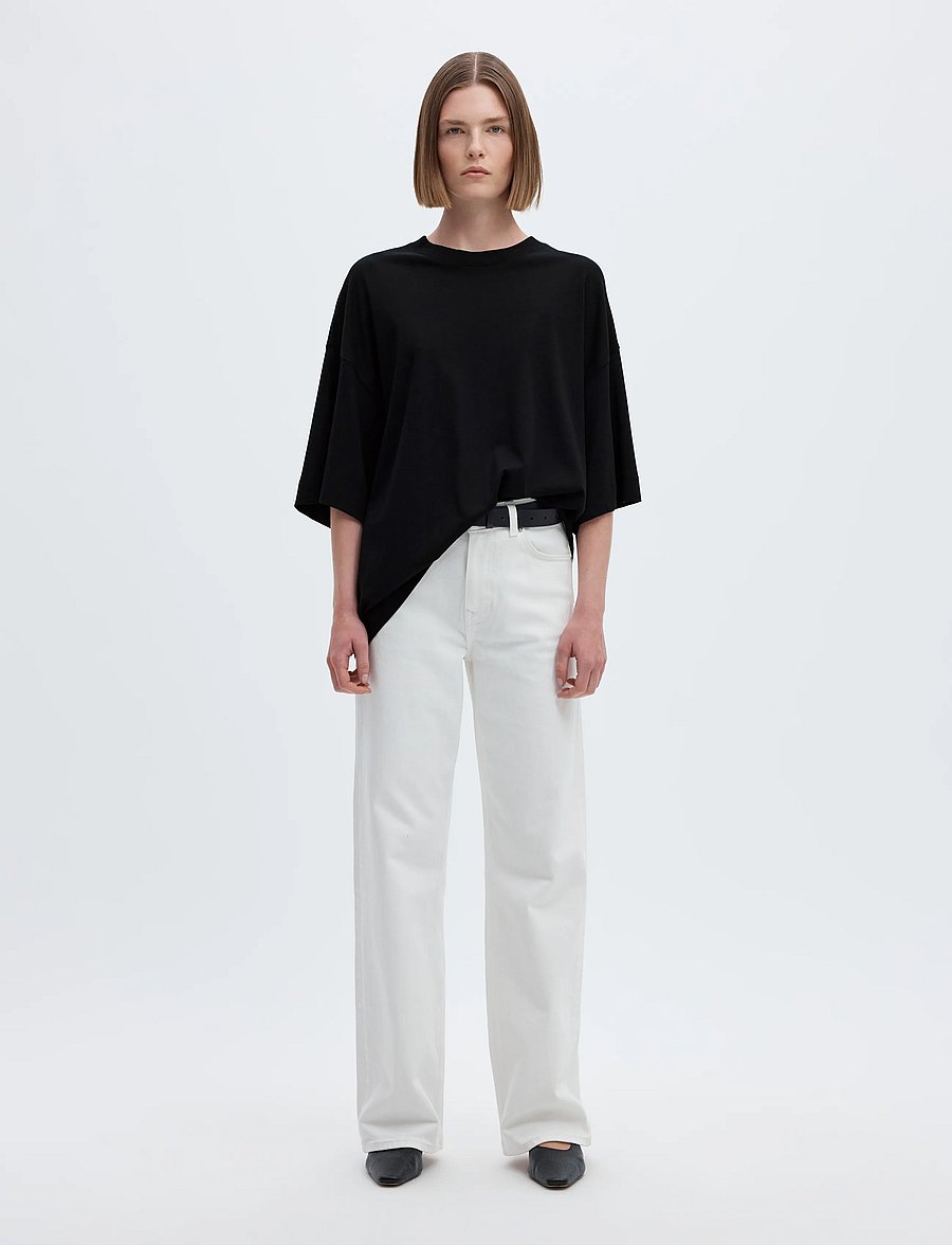 Selected - SLWCOLWOMAN 2/4 OVERSIZED TEE NOOS - t-shirts - black - 3