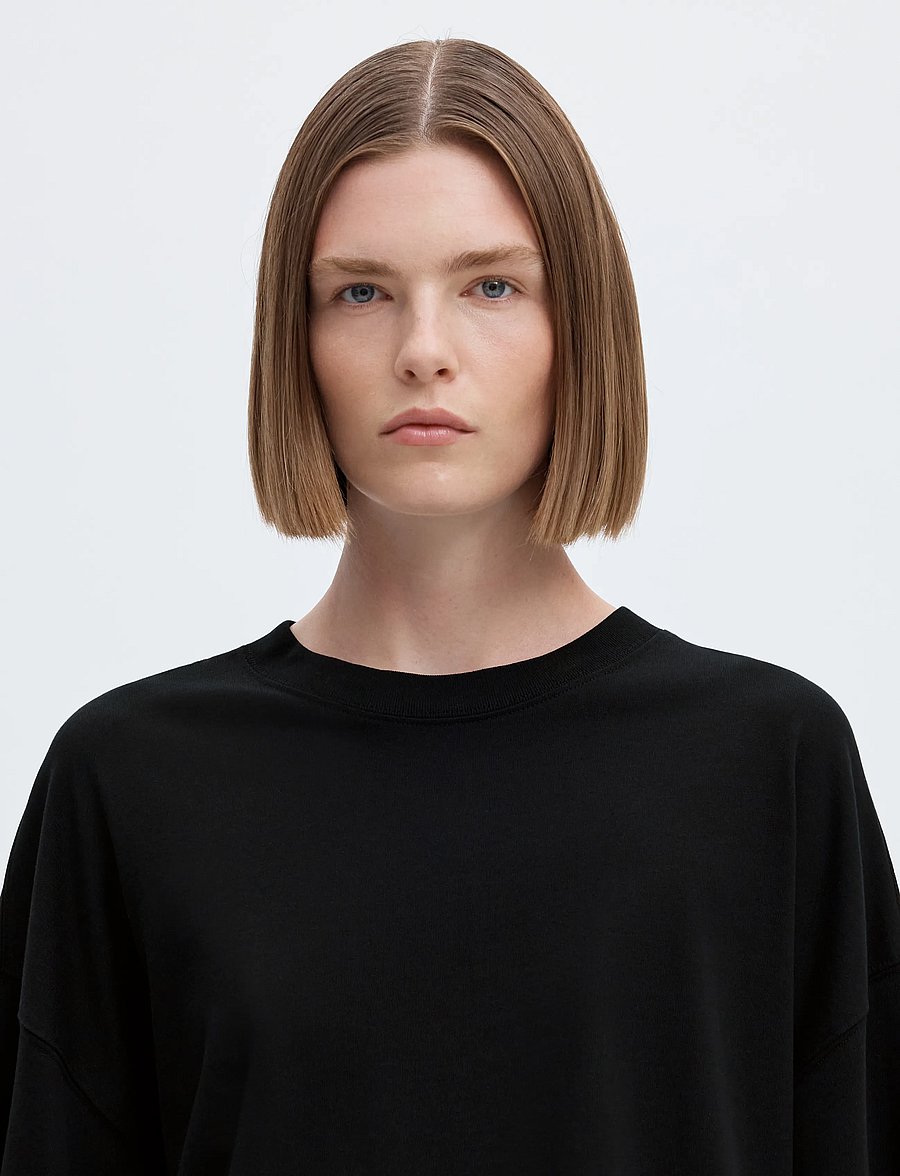 Selected - SLWCOLWOMAN 2/4 OVERSIZED TEE NOOS - t-shirts - black - 4