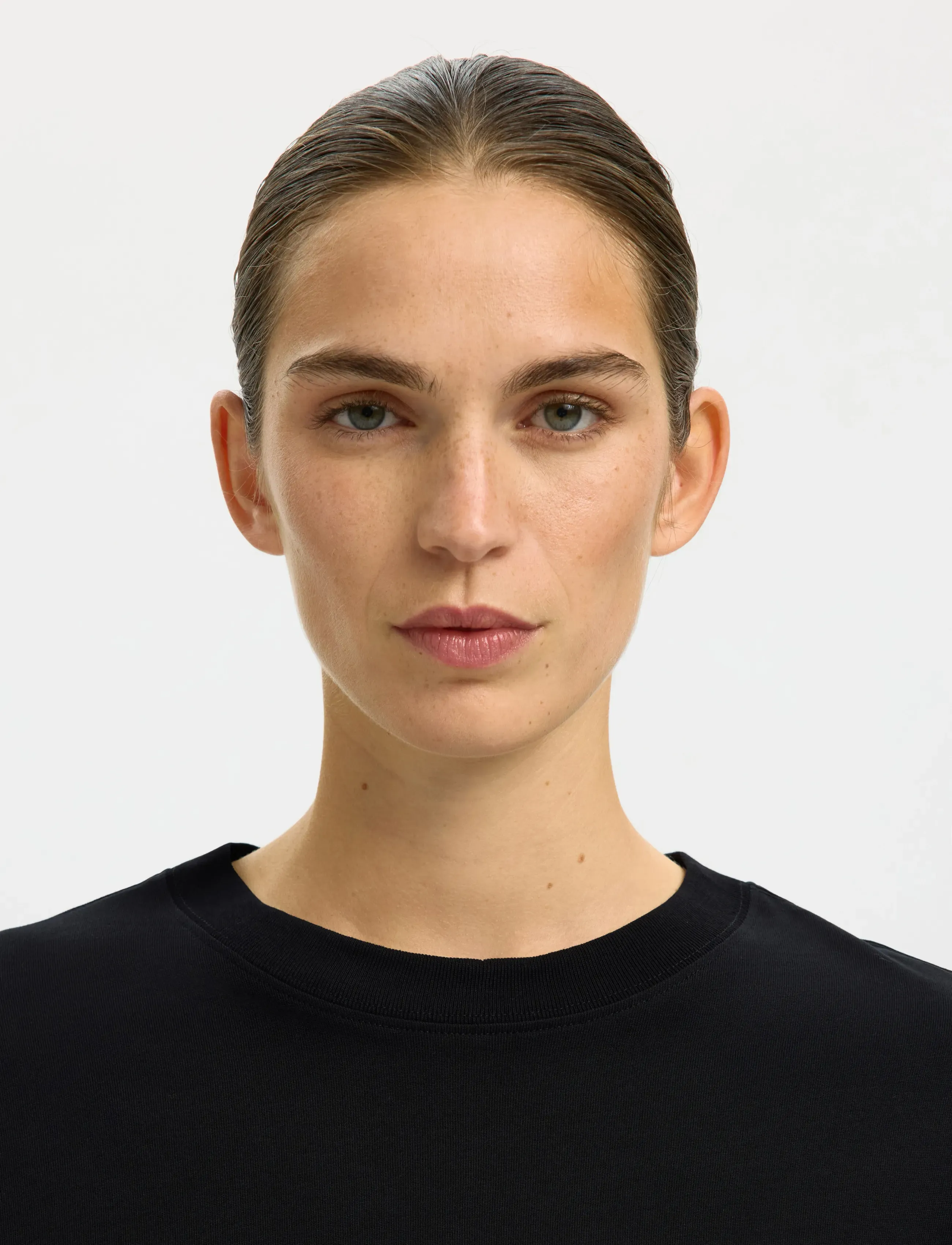 Selected - SLWCOLWOMAN 2/4 OVERSIZED TEE NOOS - t-shirts - black - 4