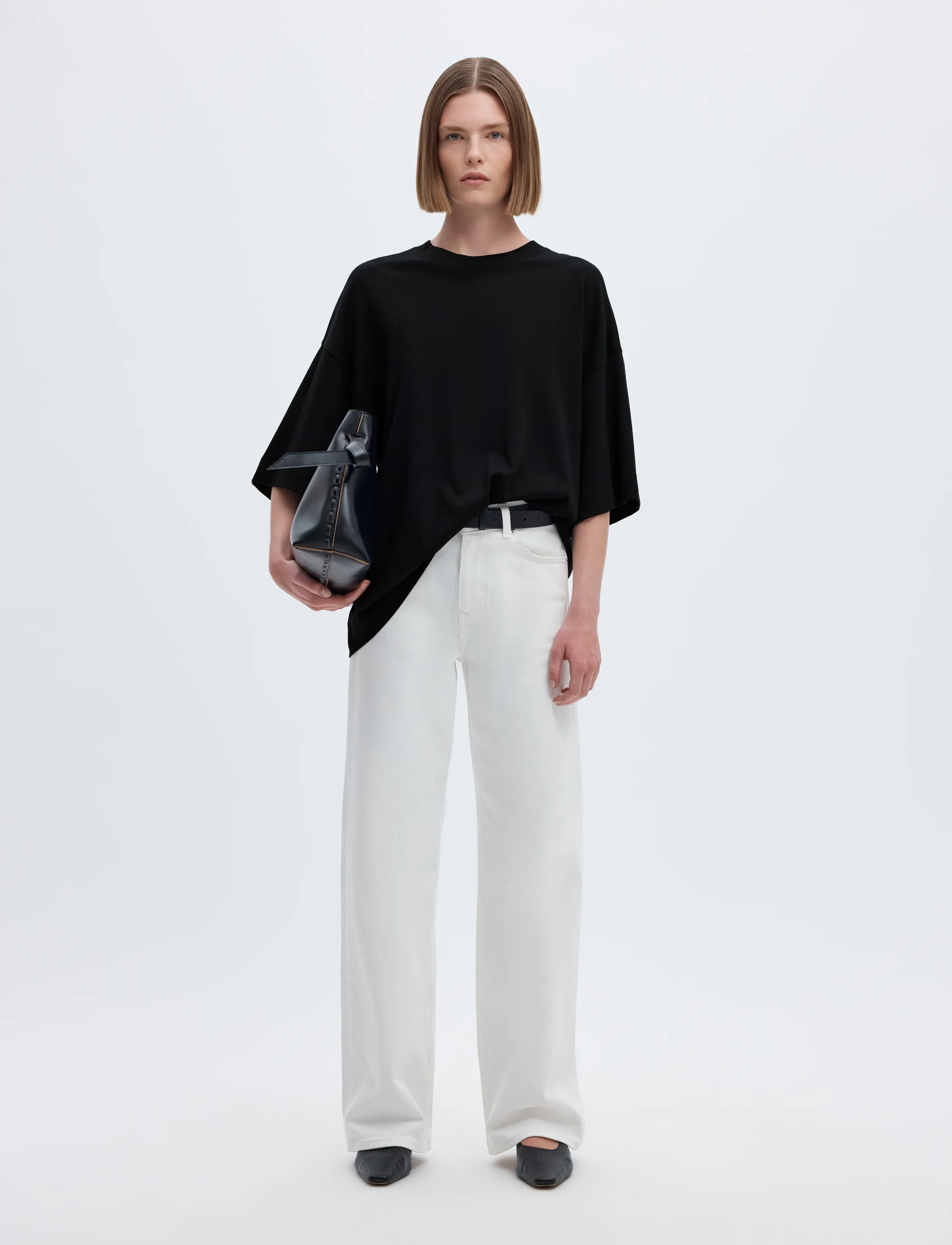 Selected - SLWCOLWOMAN 2/4 OVERSIZED TEE NOOS - t-krekli - black - 5