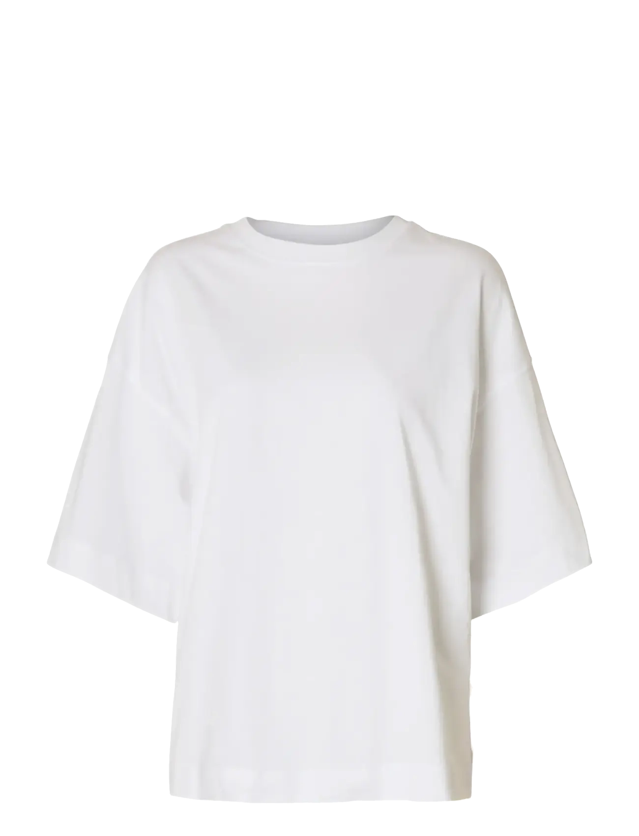 Selected SLWCOLWOMAN 2/4 OVERSIZED TEE NOOS - T-Shirts & Tops - BRIGHT WHITE / white