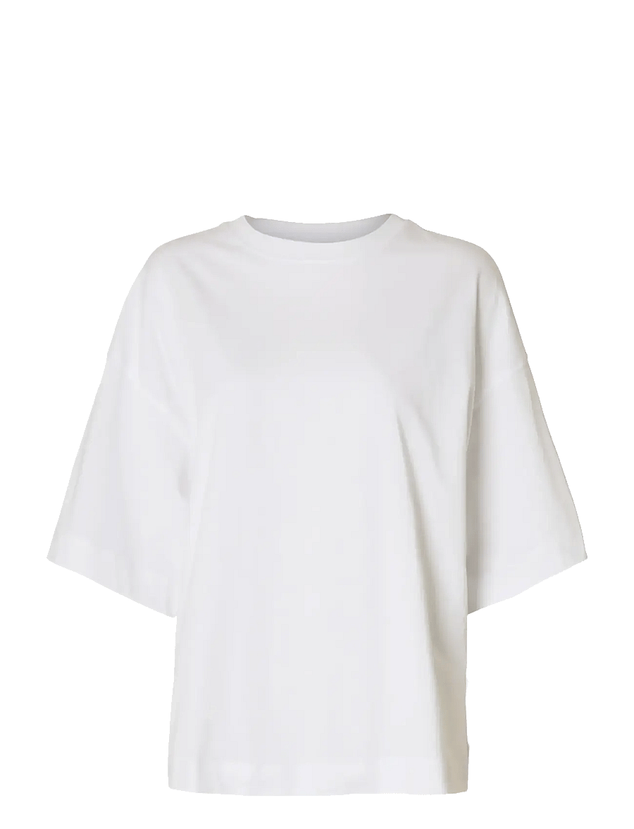 Selected - SLWCOLWOMAN 2/4 OVERSIZED TEE NOOS - t-särgid - bright white - 1