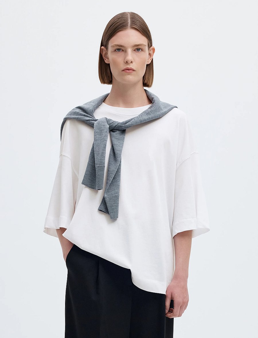 Selected - SLWCOLWOMAN 2/4 OVERSIZED TEE NOOS - t-särgid - bright white - 0