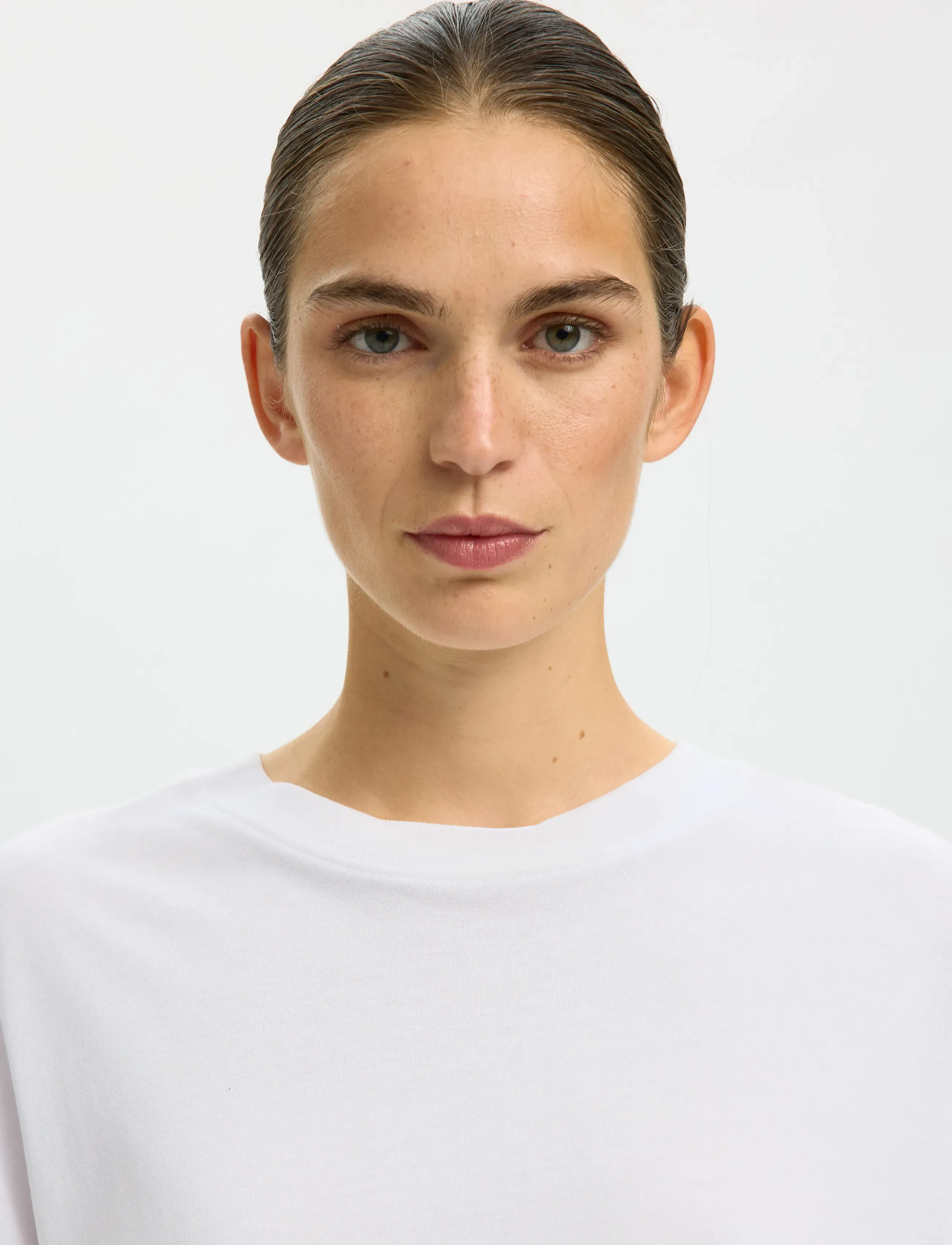 Selected - SLWCOLWOMAN 2/4 OVERSIZED TEE NOOS - t-shirts - bright white - 4