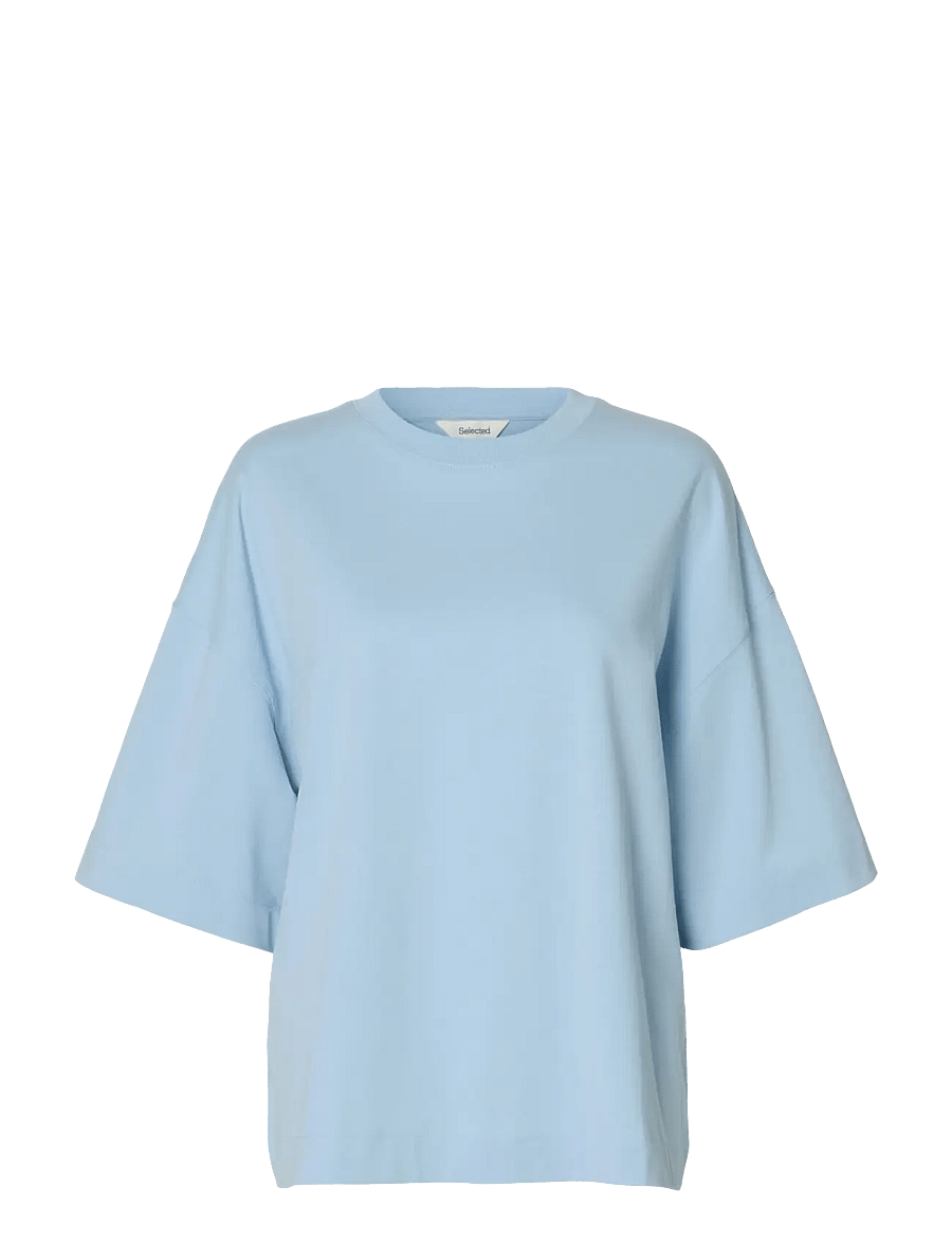 Selected - SLWCOLWOMAN 2/4 OVERSIZED TEE NOOS - t-shirts - cashmere blue - 1