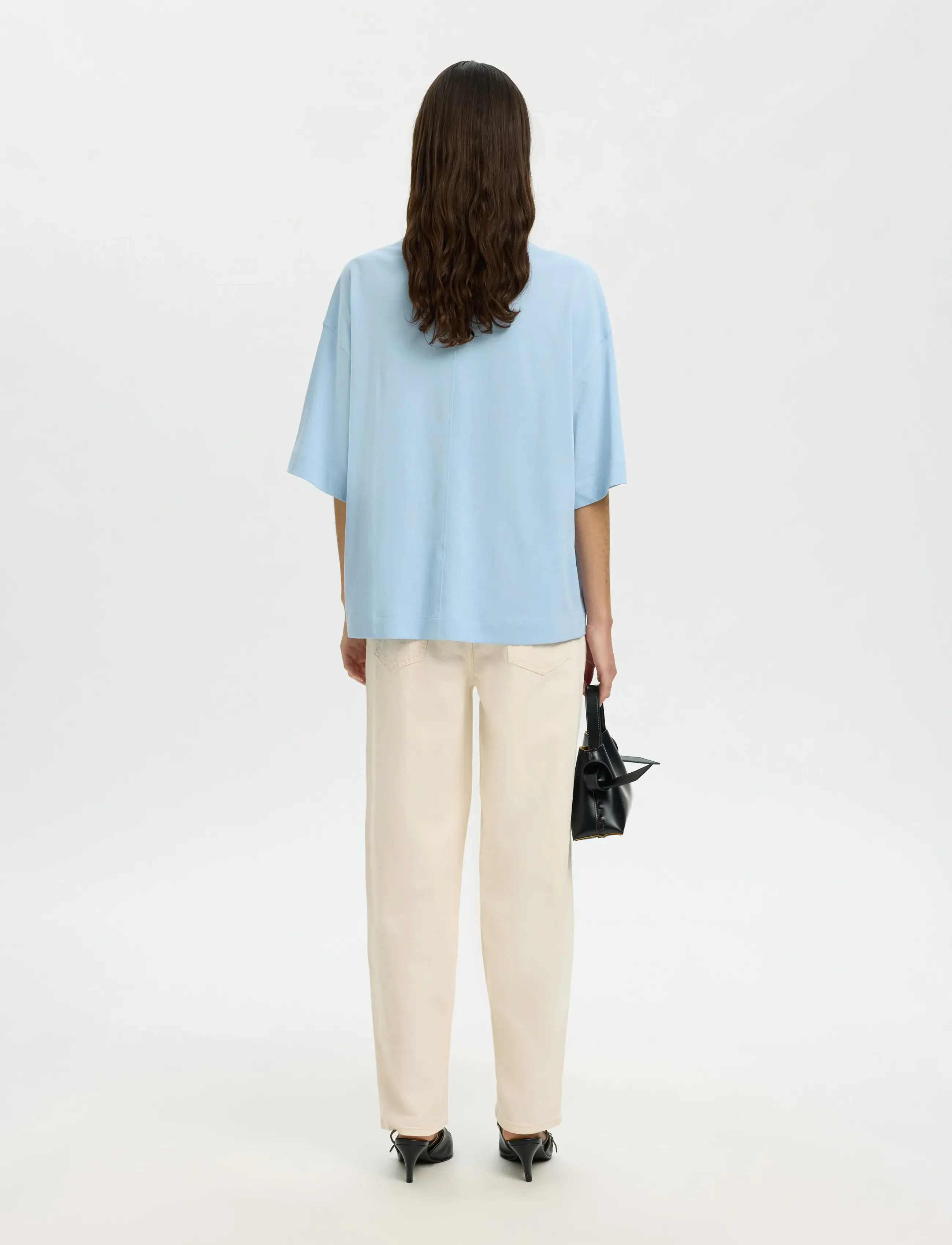 Selected - SLWCOLWOMAN 2/4 OVERSIZED TEE NOOS - t-shirts - cashmere blue - 2