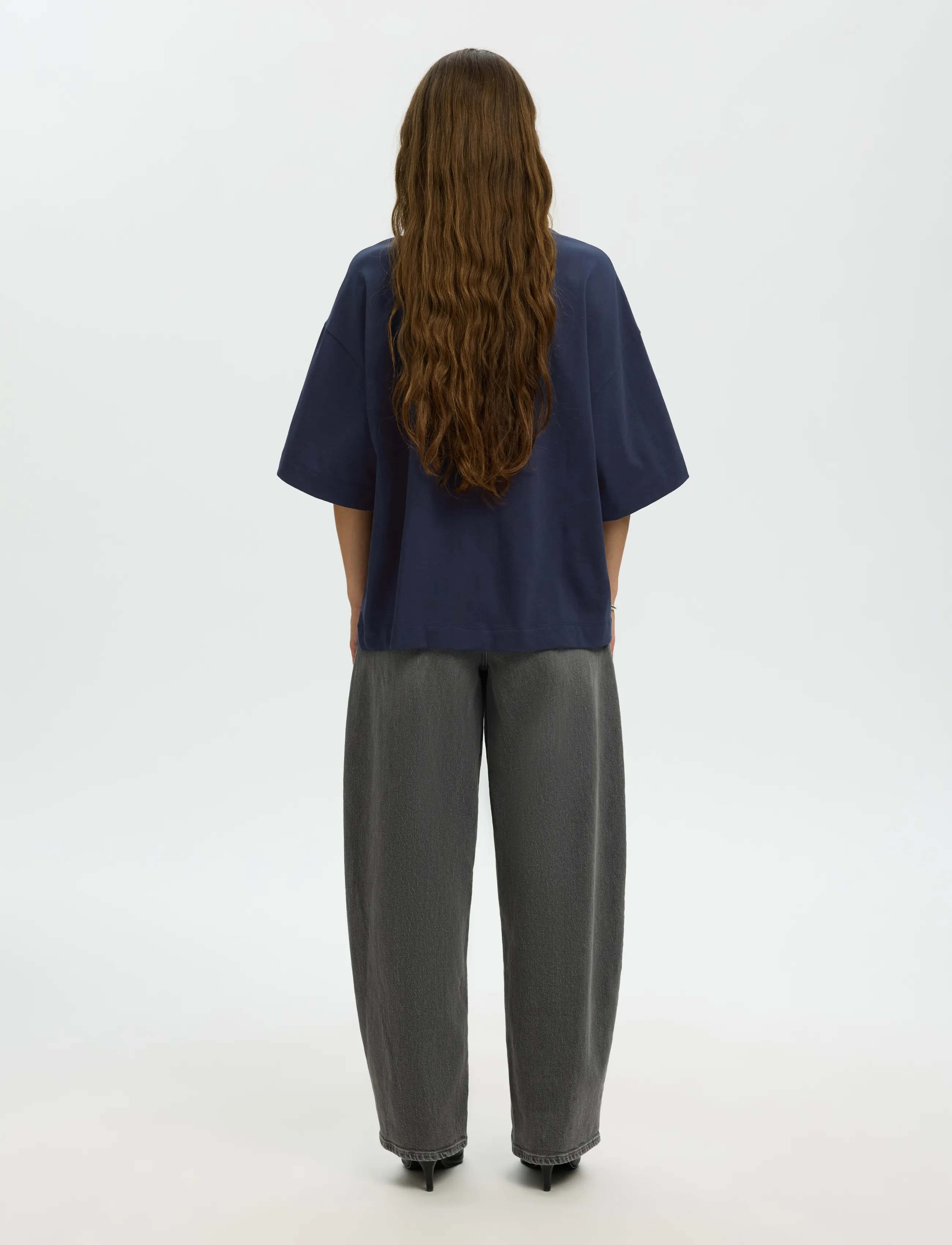 Selected - SLWCOLWOMAN 2/4 OVERSIZED TEE NOOS - t-särgid - dark sapphire - 2