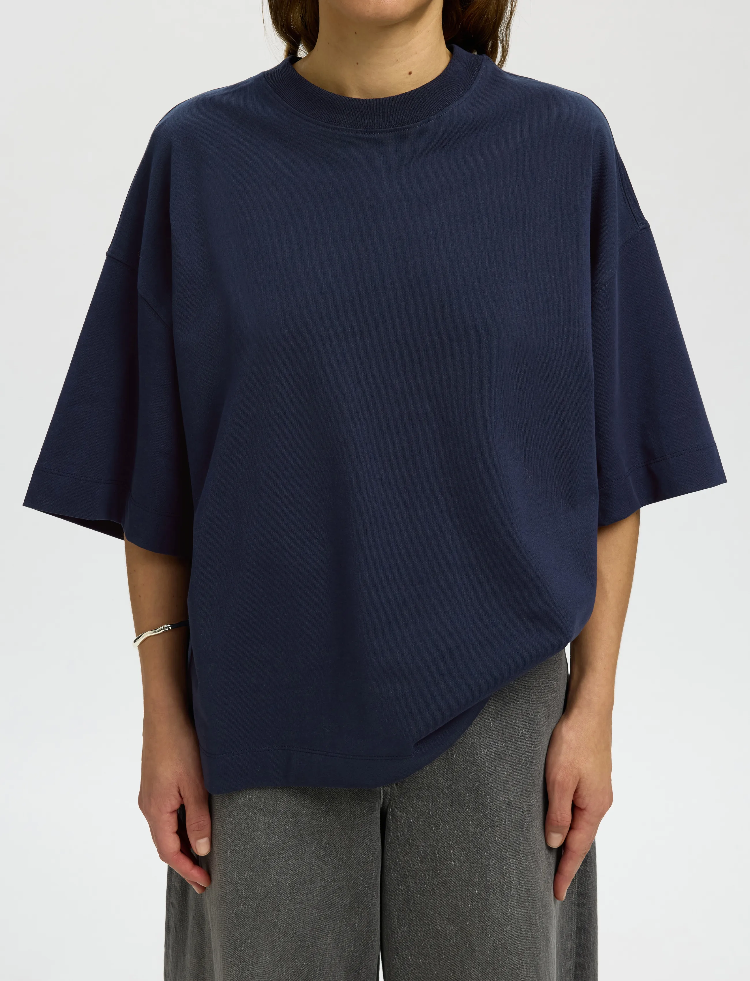 Selected - SLWCOLWOMAN 2/4 OVERSIZED TEE NOOS - t-särgid - dark sapphire - 4