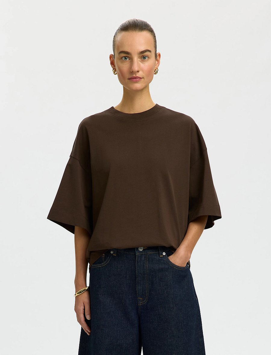 Selected - SLWCOLWOMAN 2/4 OVERSIZED TEE NOOS - t-särgid - delicioso - 0