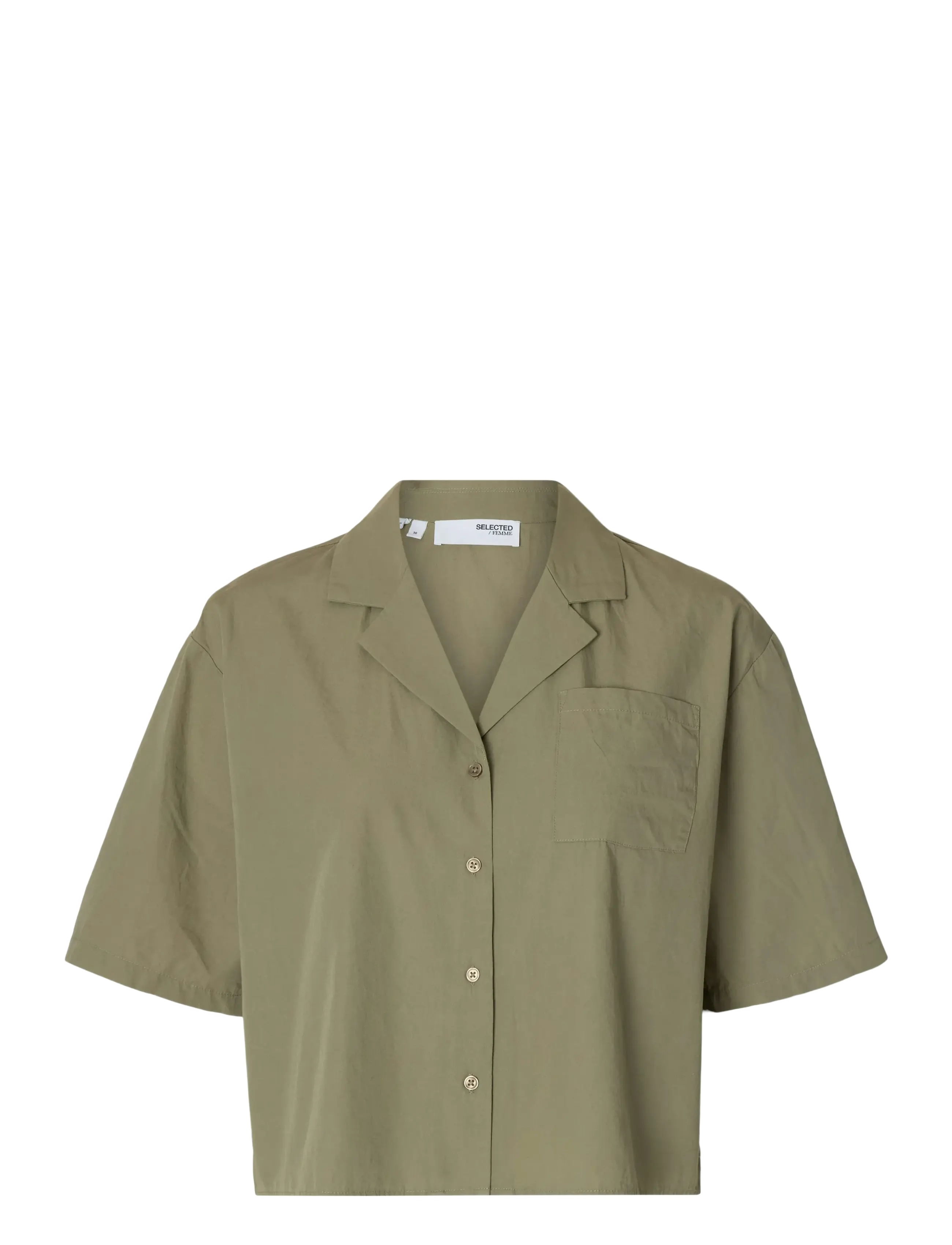 Selected SLFBLAIR SS CROPPED SHIRT B - Alle Artikel mit 60-80% Rabatt - VETIVER / khaki/green