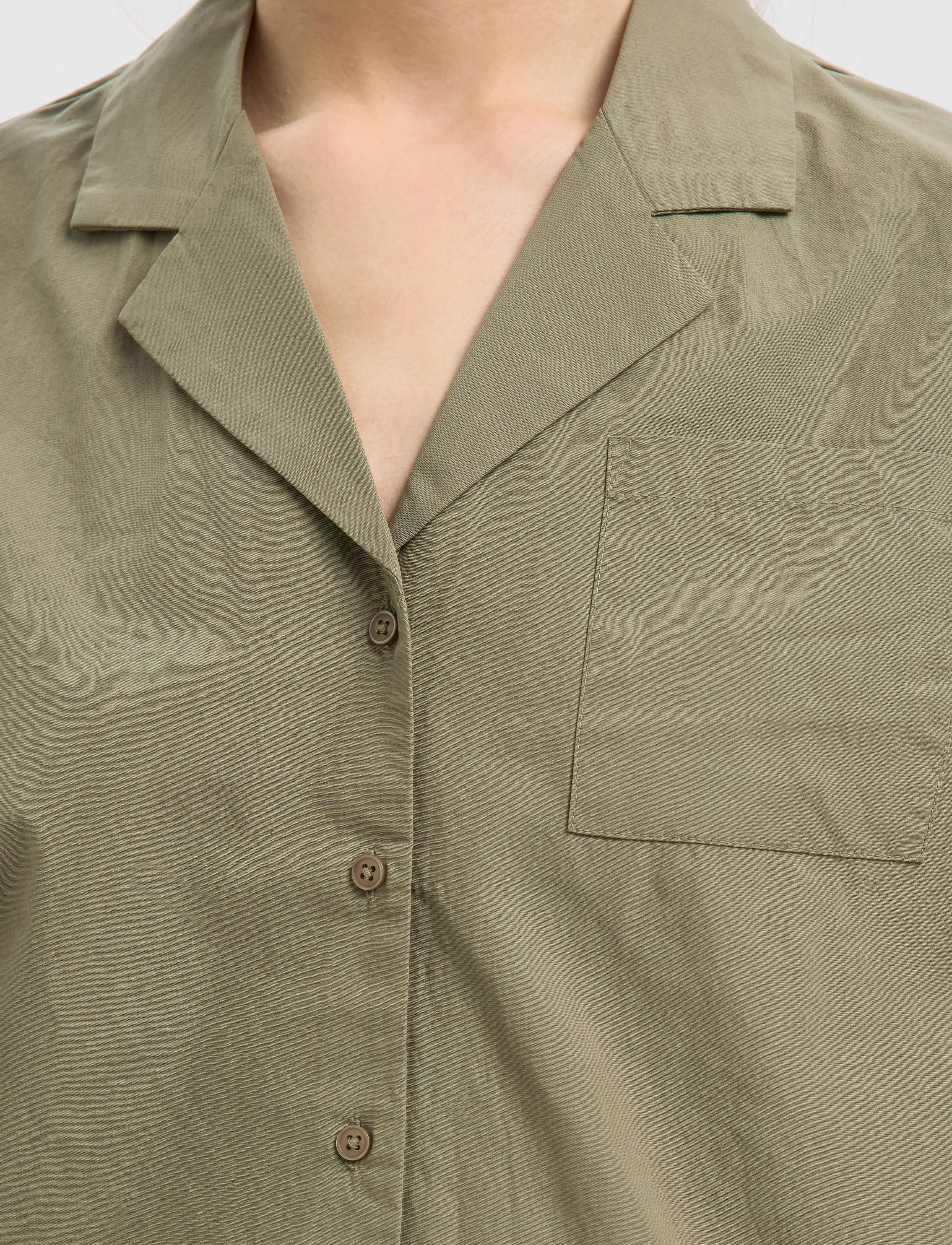 Selected - SLFBLAIR SS CROPPED SHIRT B - kortærmede skjorter - vetiver - 4