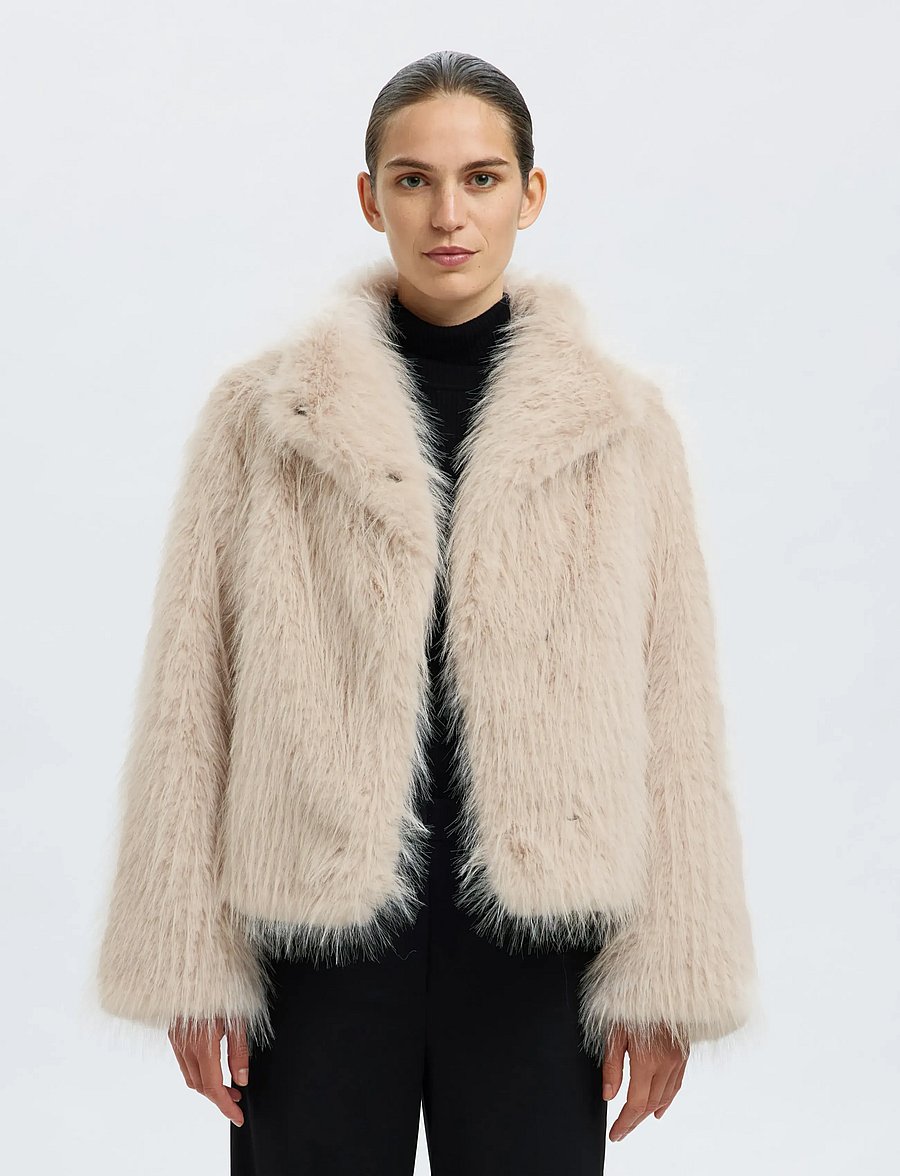 Selected - SLFBREA JACKET #S - fausse fourrure - birch - 0