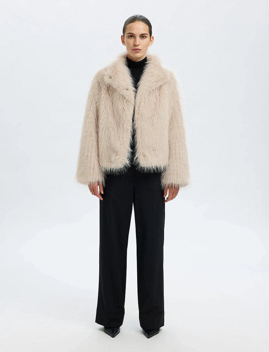 Selected - SLFBREA JACKET #S - fausse fourrure - birch - 4