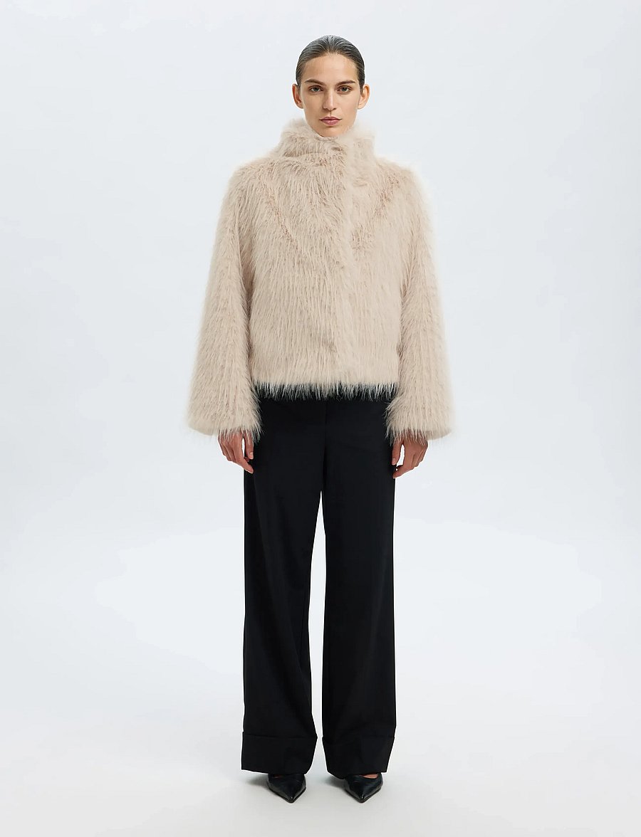 Selected - SLFBREA JACKET #S - fausse fourrure - birch - 5