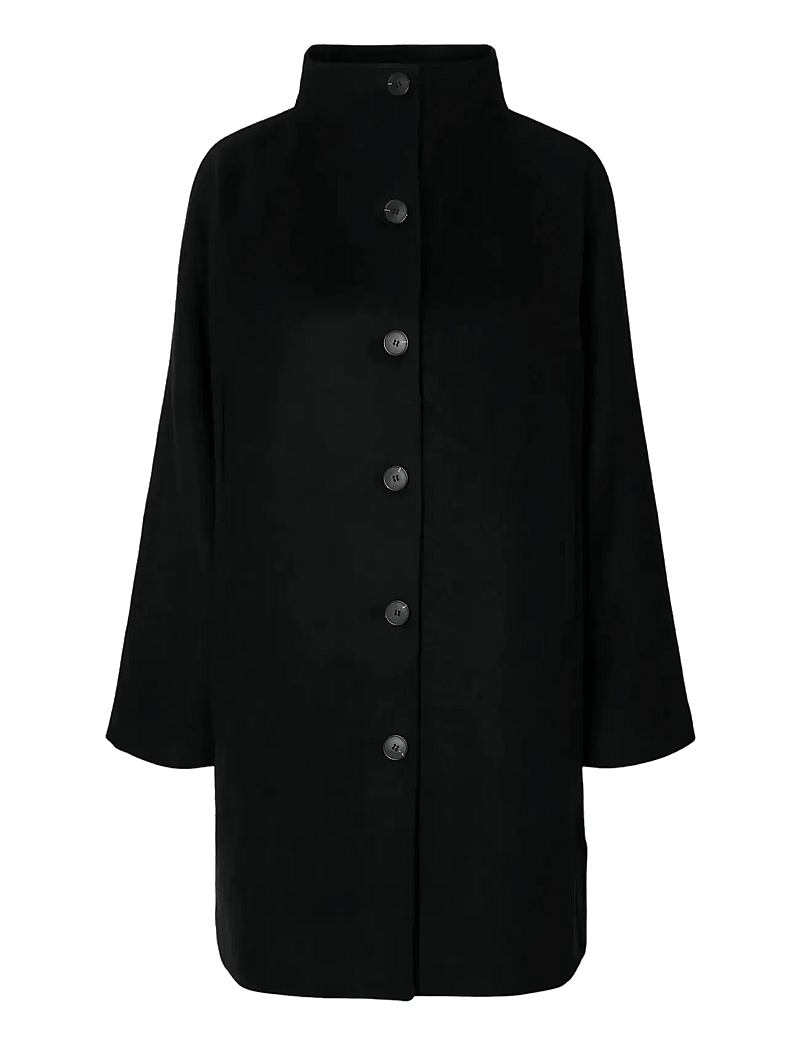 Selected - SLFVINNI WOOL BLEND COAT NOOS - talvejoped - black - 1