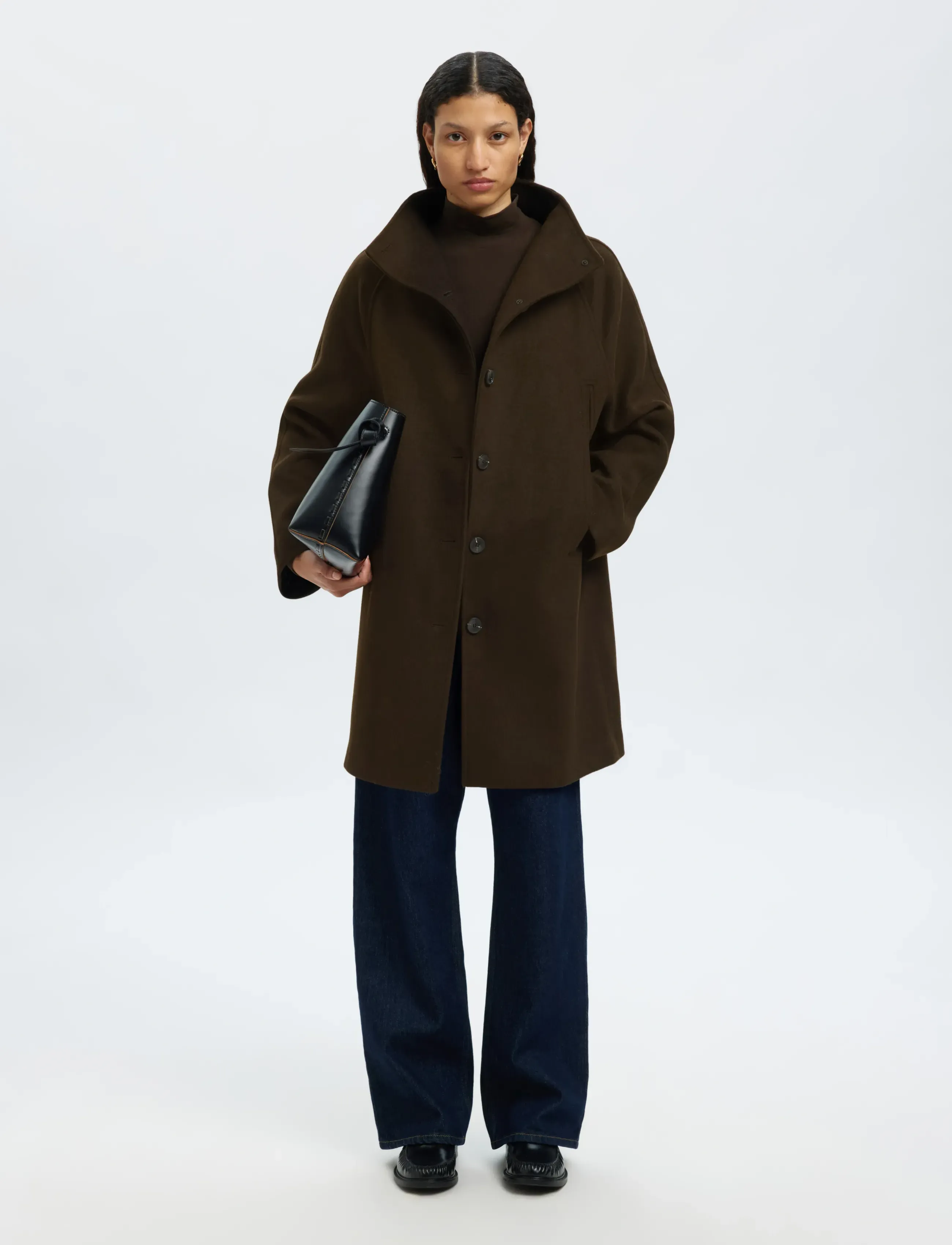 Selected SLFVINNI WOOL BLEND COAT NOOS - Mäntel - DELICIOSO / brown