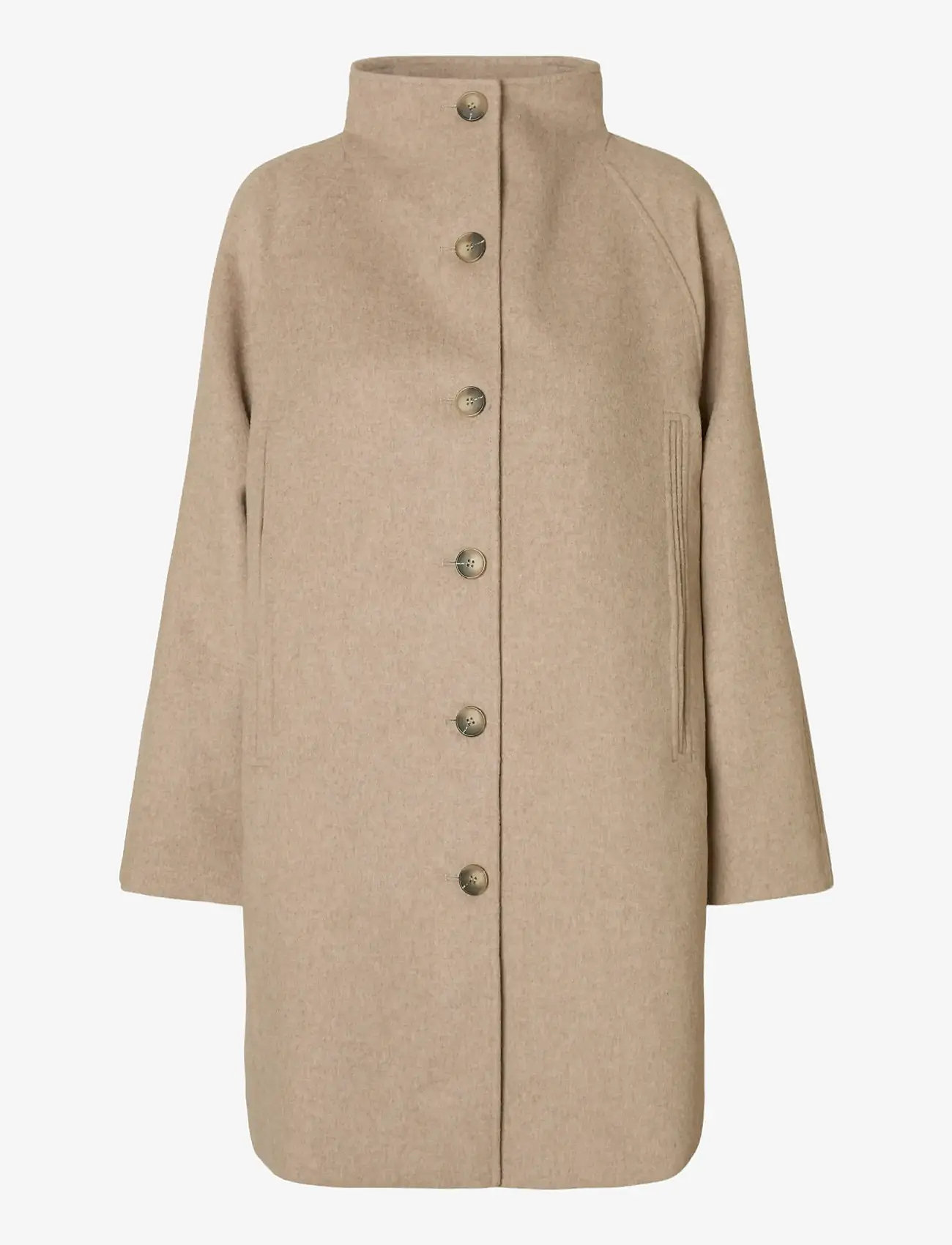 Selected - SLFVINNI WOOL BLEND COAT NOOS - wollmäntel - sandshell - 1