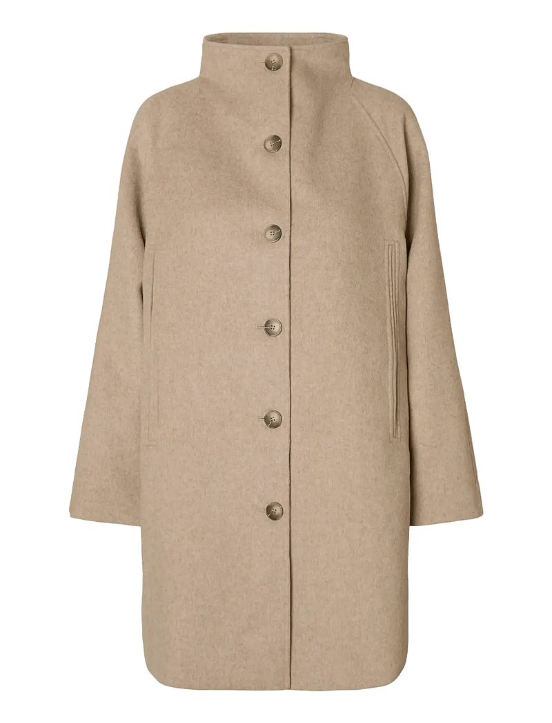 Selected - SLFVINNI WOOL BLEND COAT NOOS - wool coats - sandshell - 1