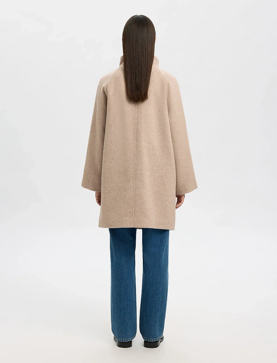 Selected - SLFVINNI WOOL BLEND COAT NOOS - vestes d'hiver - sandshell - 2