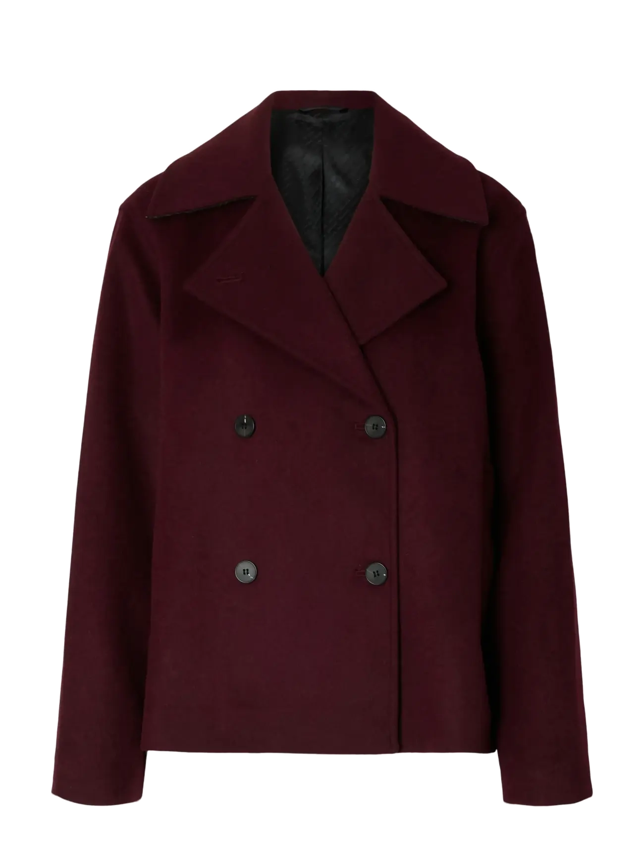 Selected SLFALMA WOOL BLEND JACKET NOOS - Jackets & Coats - FIG / burgundy