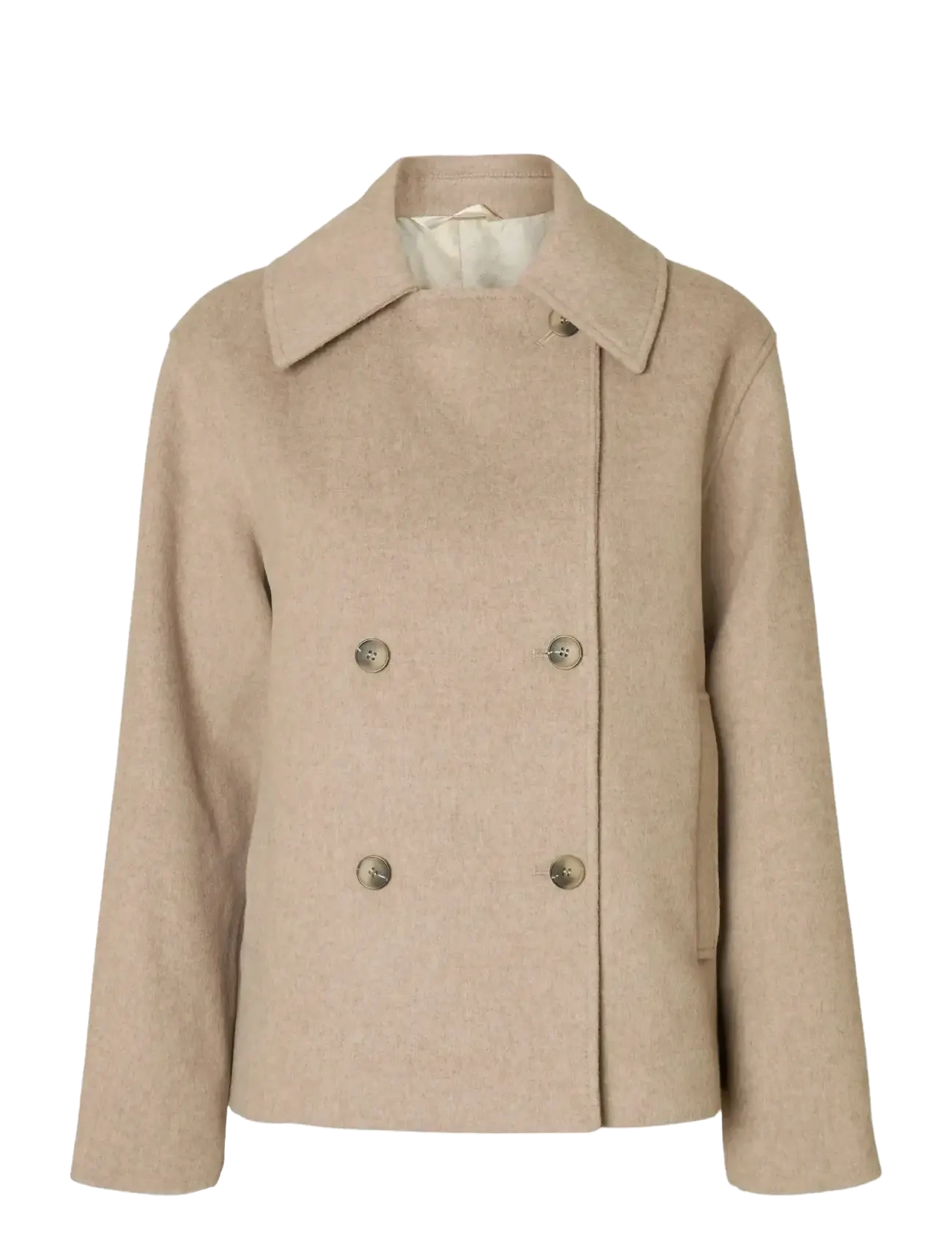 Selected SLFALMA WOOL BLEND JACKET NOOS - Jackets & Coats - SANDSHELL / beige