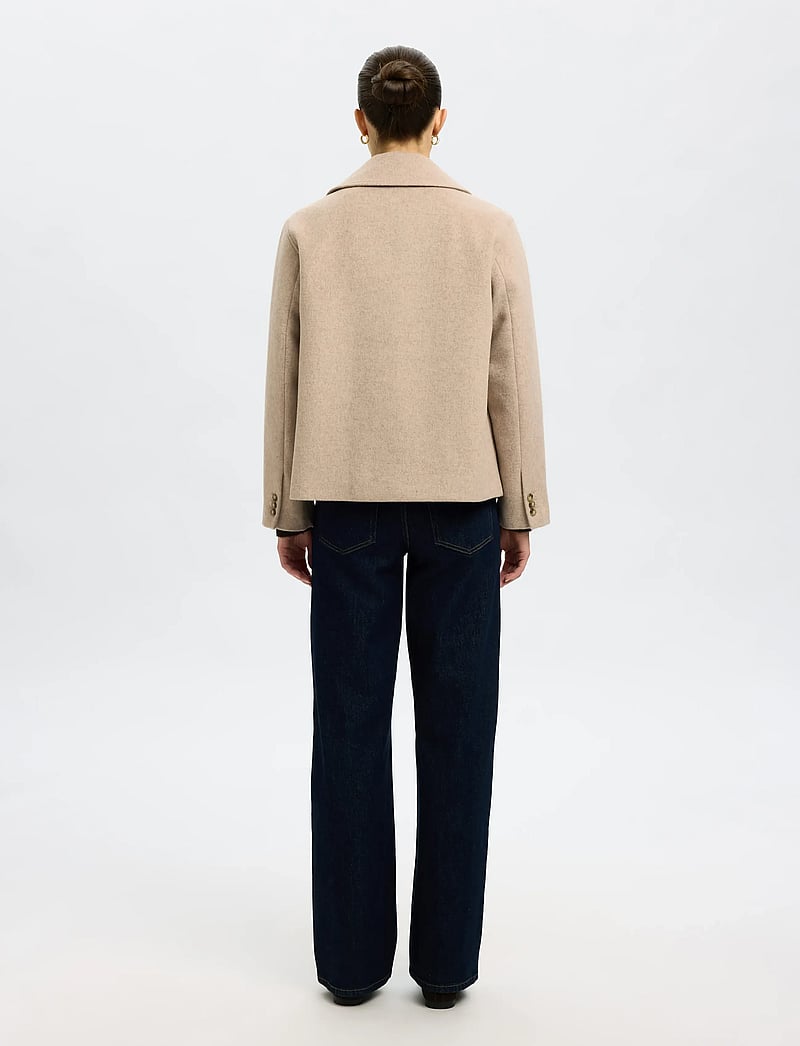 Selected - SLFALMA WOOL BLEND JACKET NOOS - uldjakker - sandshell - 2