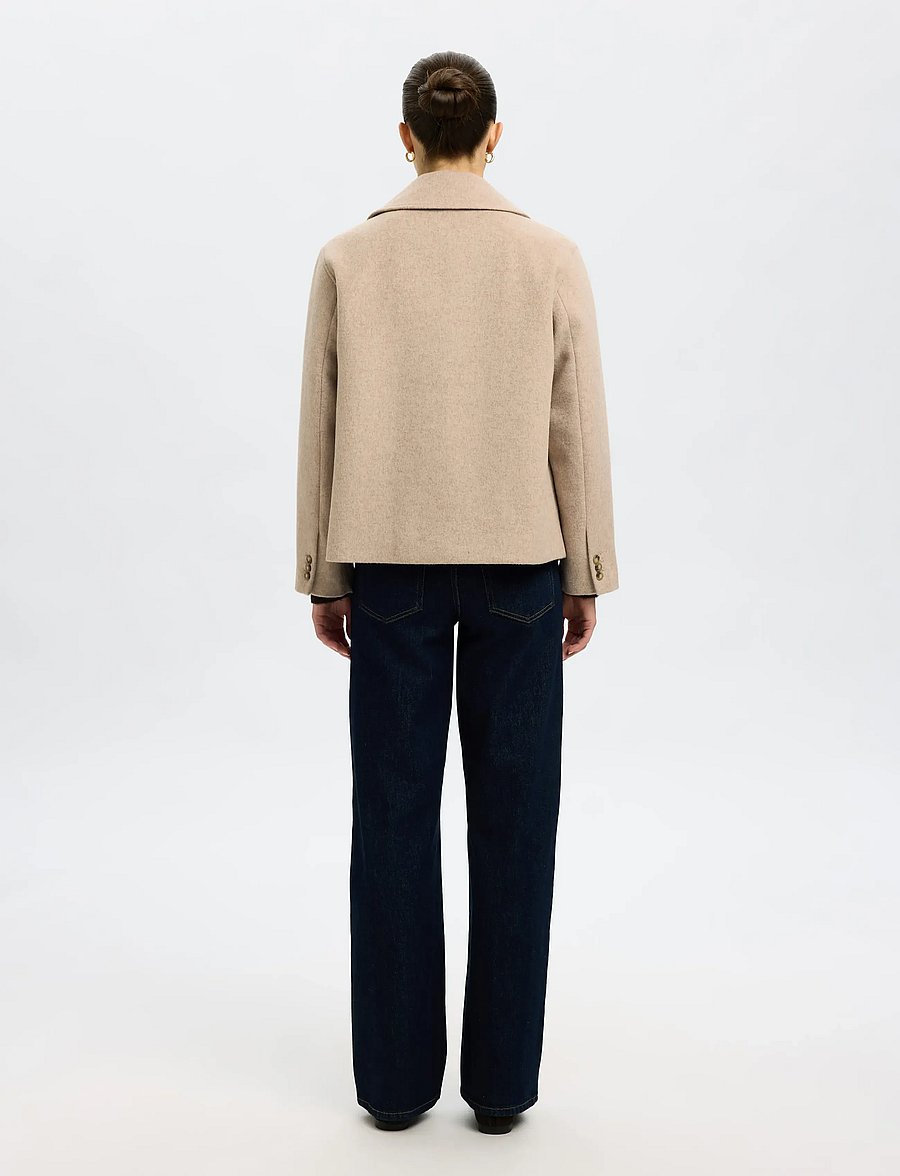 Selected - SLFALMA WOOL BLEND JACKET NOOS - villased jakid - sandshell - 2