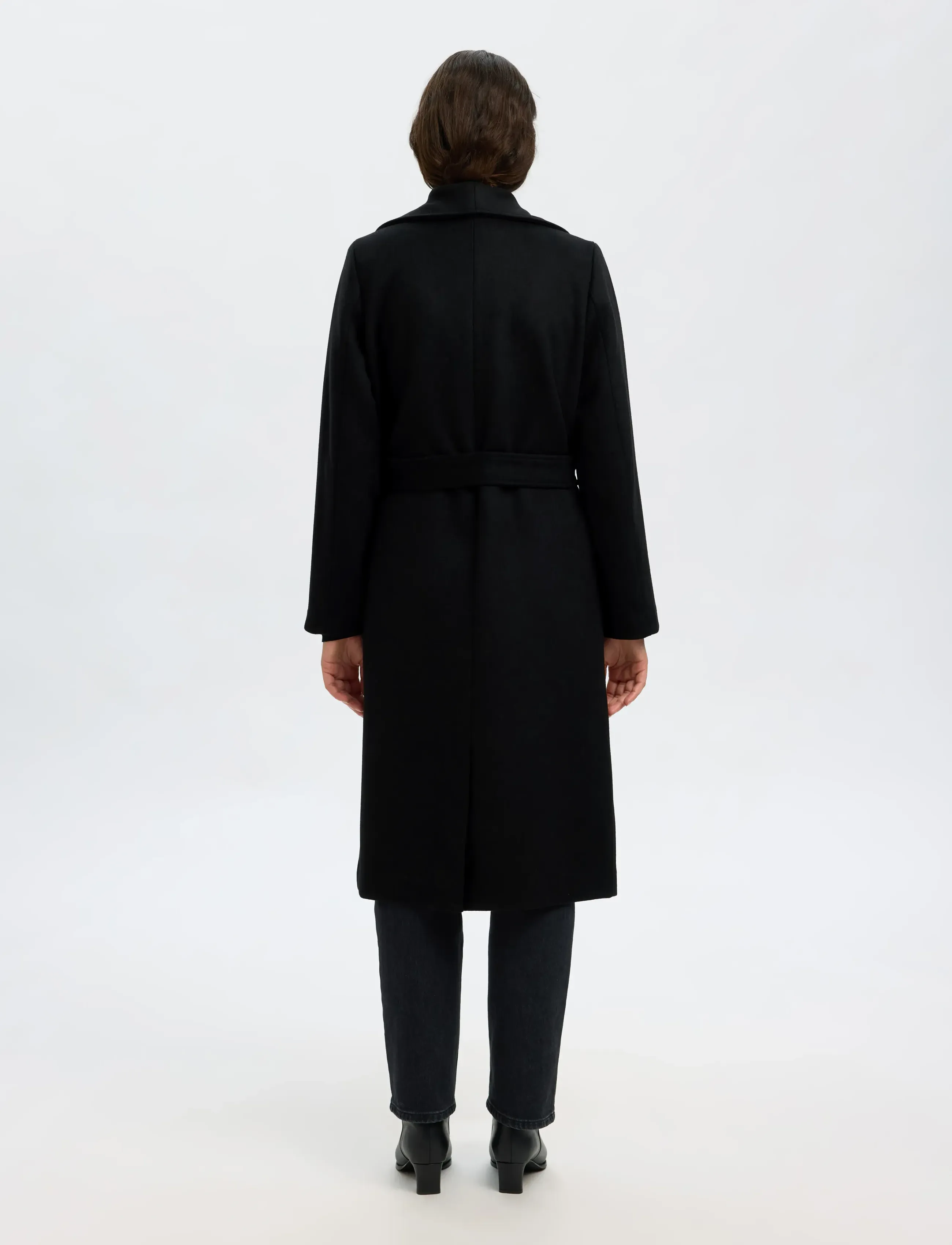 Selected - SLFROSA WOOL BLEND COAT NOOS - uldfrakker - black - 2