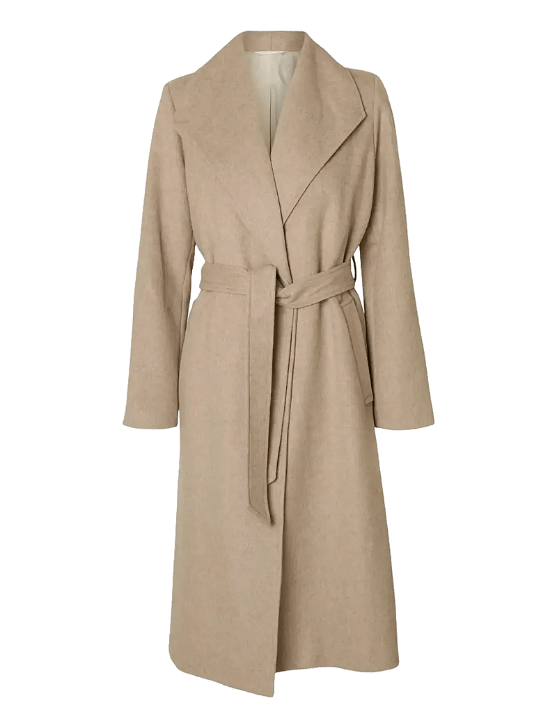 Selected - SLFROSA WOOL BLEND COAT NOOS - ullkappor - sandshell - 1