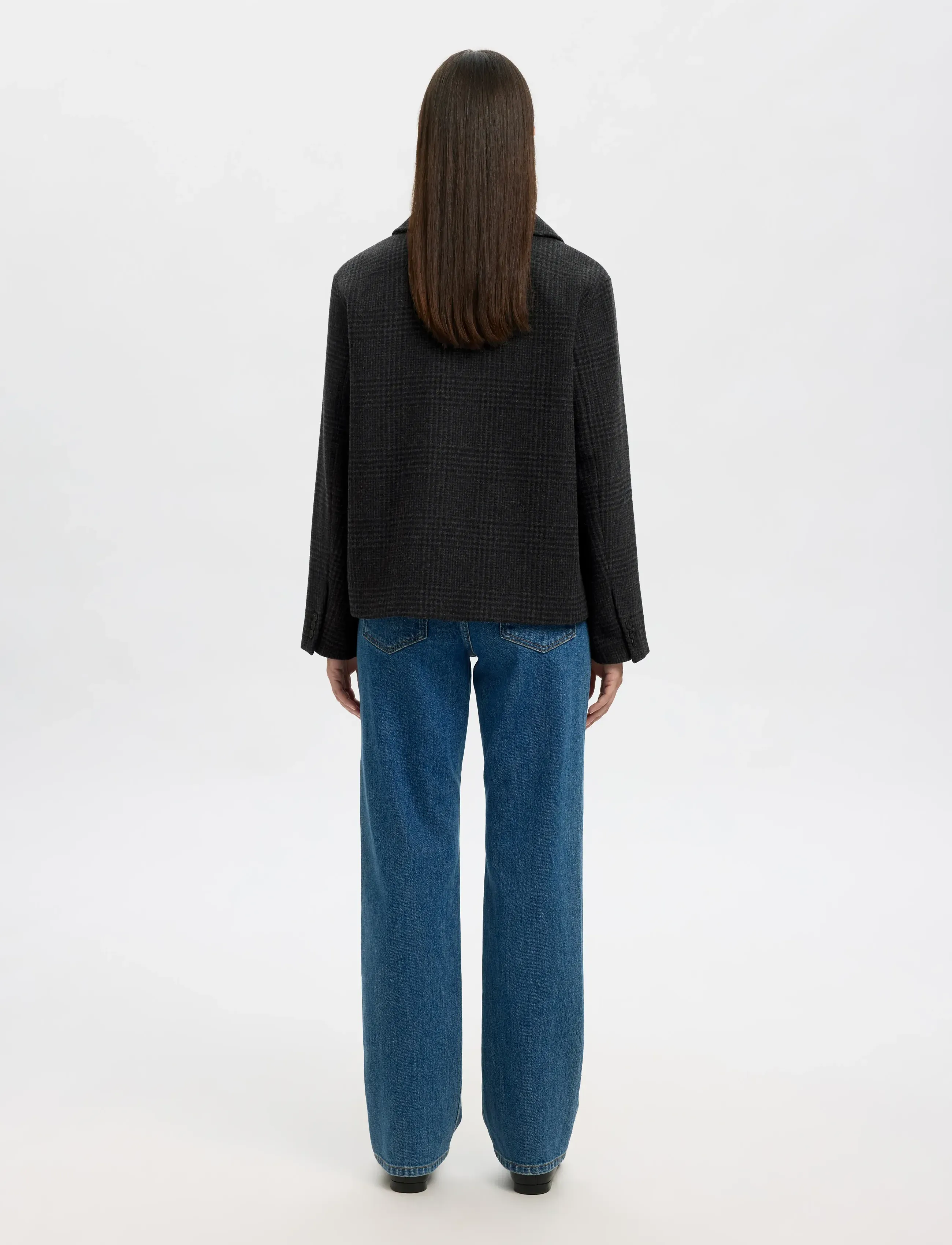 Selected - SLFALMA PATTERN WOOL BLEND JACKET - winterjacken - black - 2
