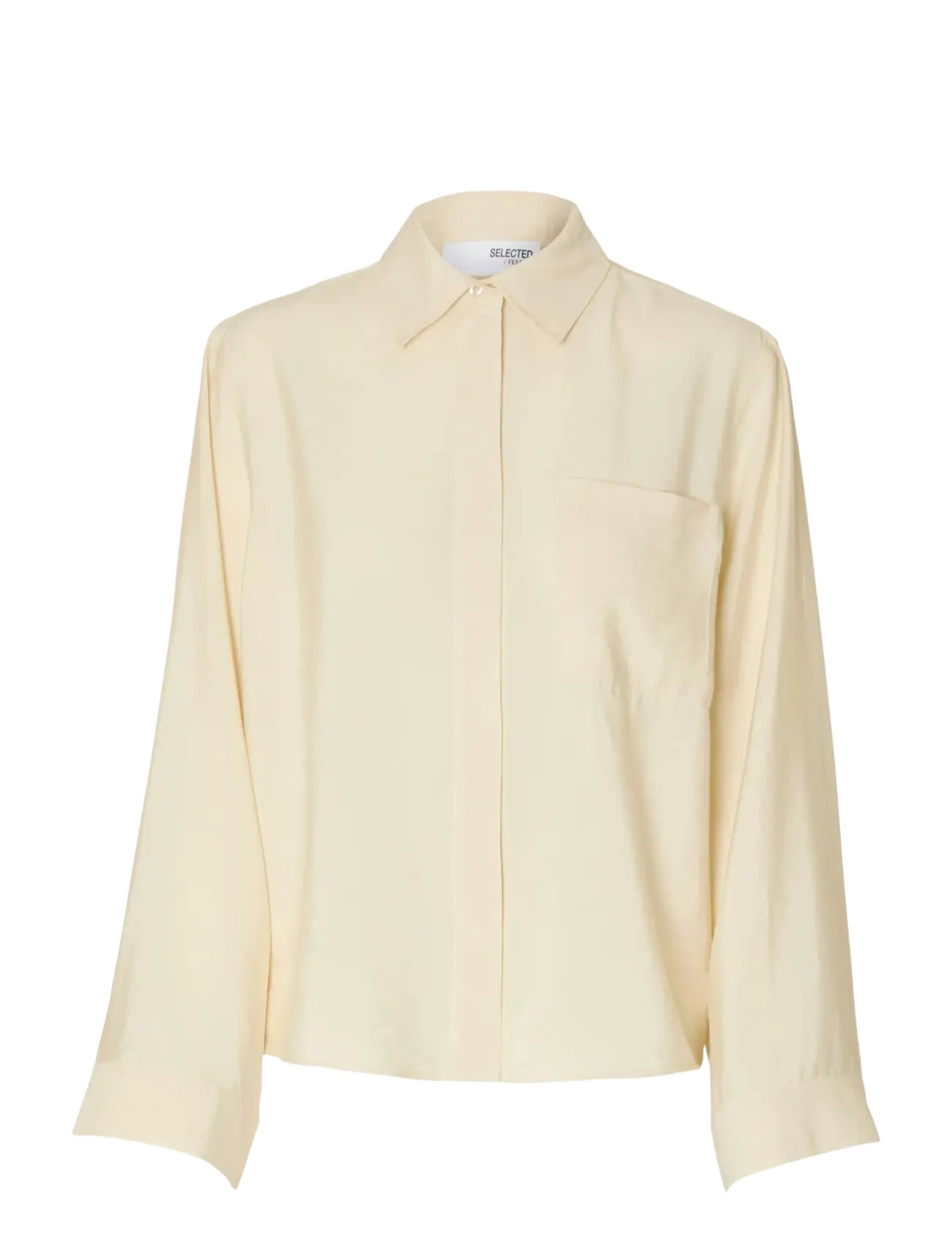 Selected SLFAMARA LS RELAXED SHIRT NOOS - Transitional Layering - BIRCH / cream