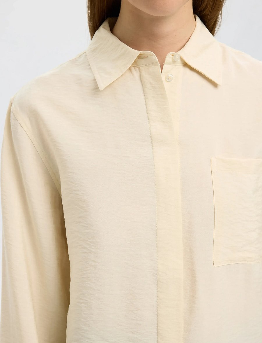 Selected - SLFAMARA LS RELAXED SHIRT NOOS - långärmade skjortor - birch - 4