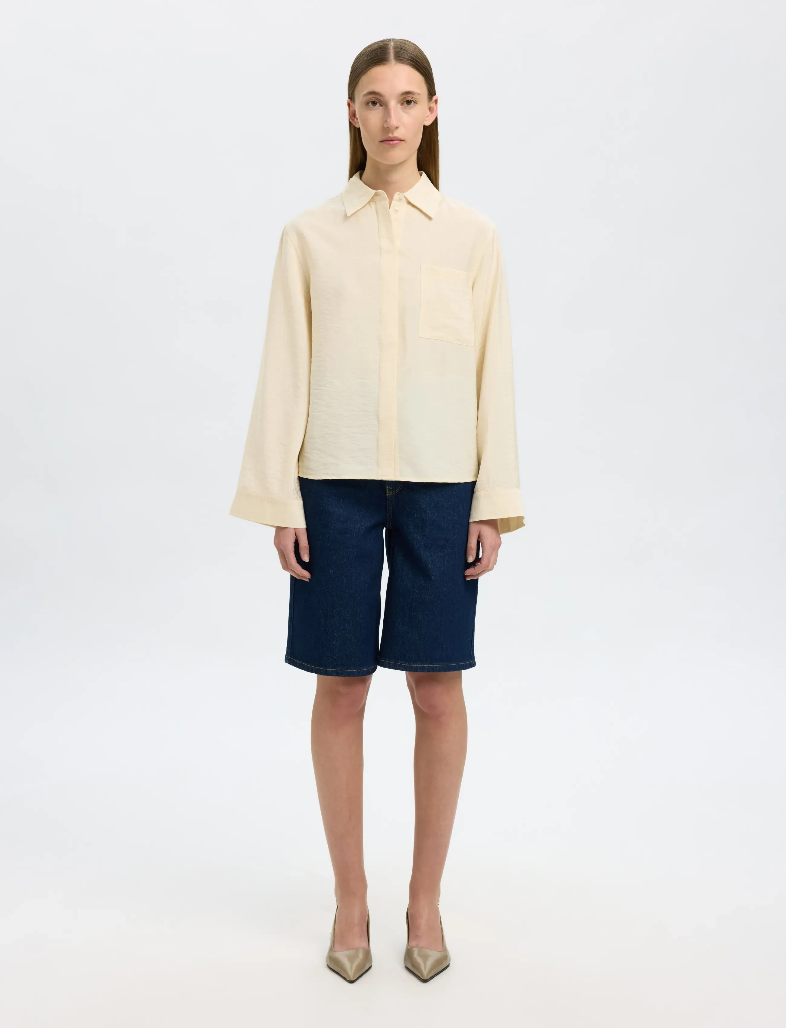 Selected - SLFAMARA LS RELAXED SHIRT NOOS - overhemden met lange mouwen - birch - 5