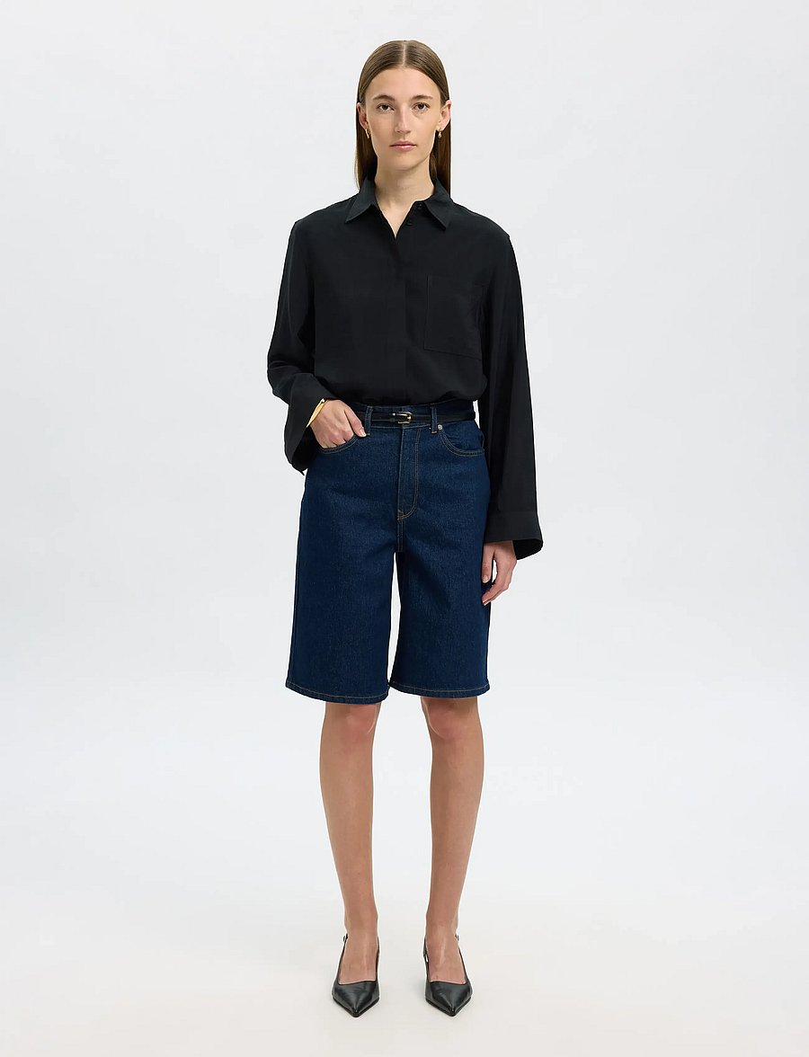 Selected - SLFAMARA LS RELAXED SHIRT NOOS - langärmlige hemden - black - 3