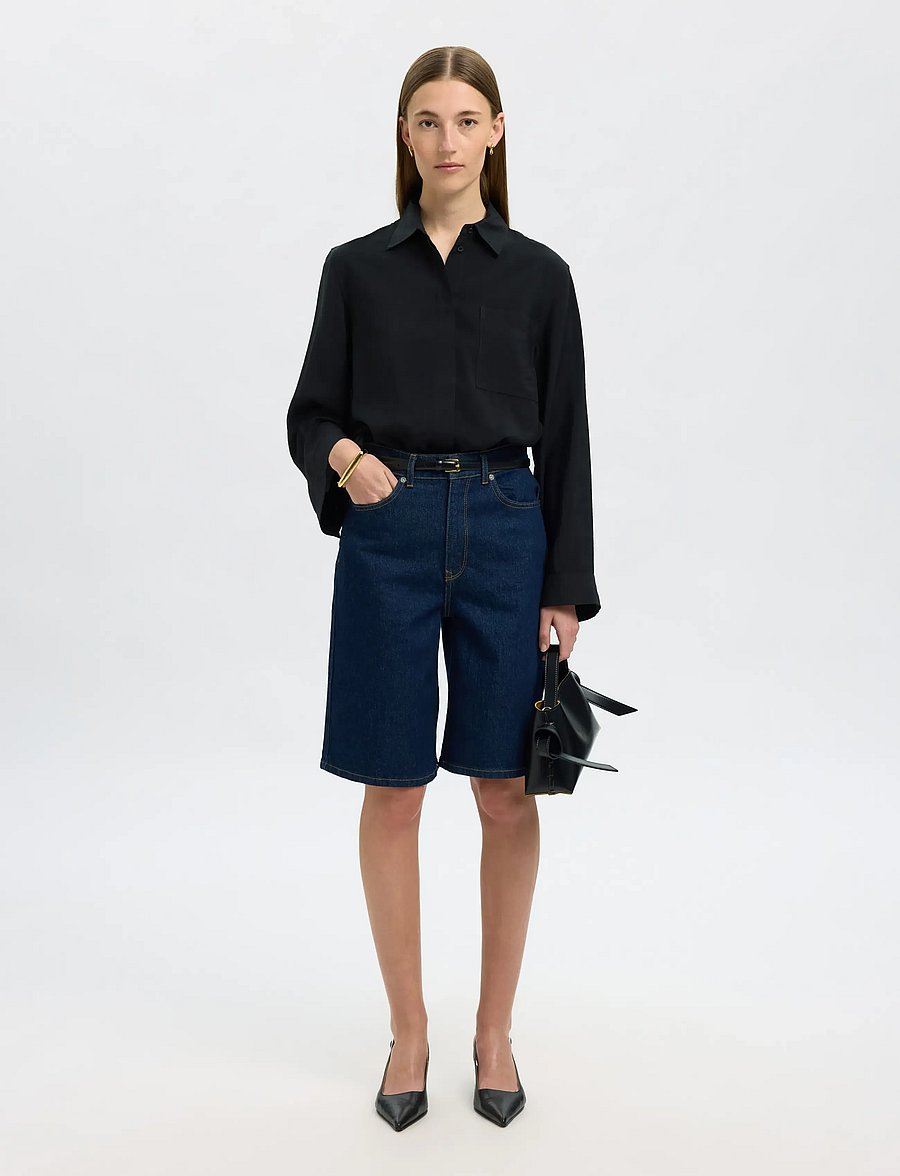 Selected - SLFAMARA LS RELAXED SHIRT NOOS - langärmlige hemden - black - 5