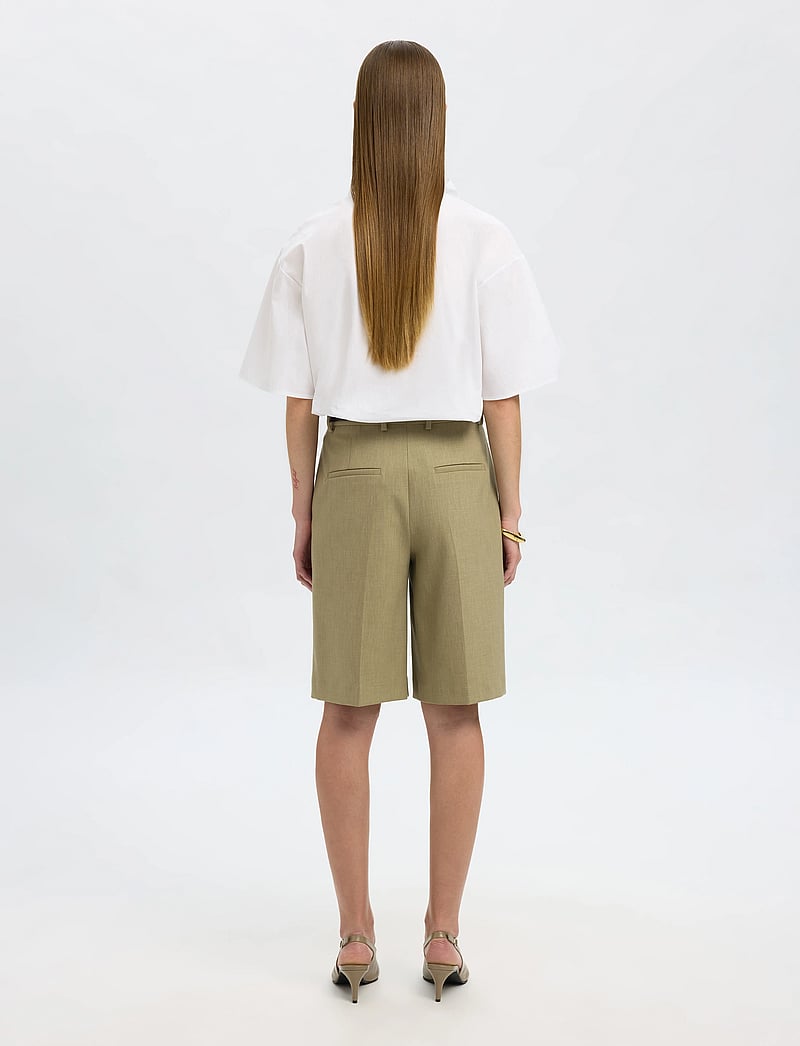 Selected - SLFAYA-JUNO 2/4 BOW SHIRT - kortærmede skjorter - bright white - 2