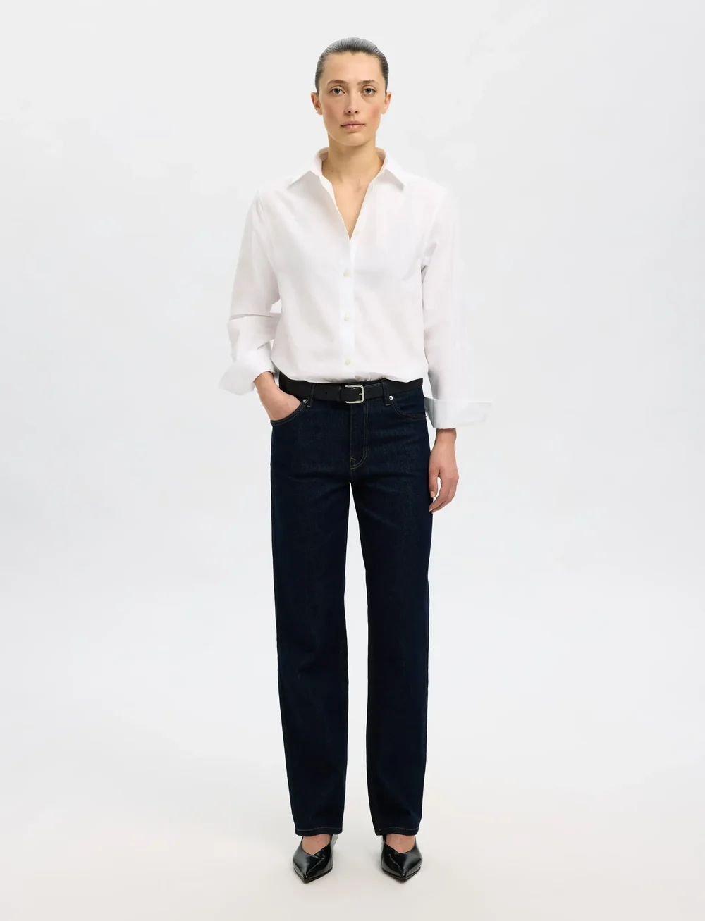 Selected - SLFESTER LS RELAXED SHIRT NOOS - långärmade skjortor - bright white - 3