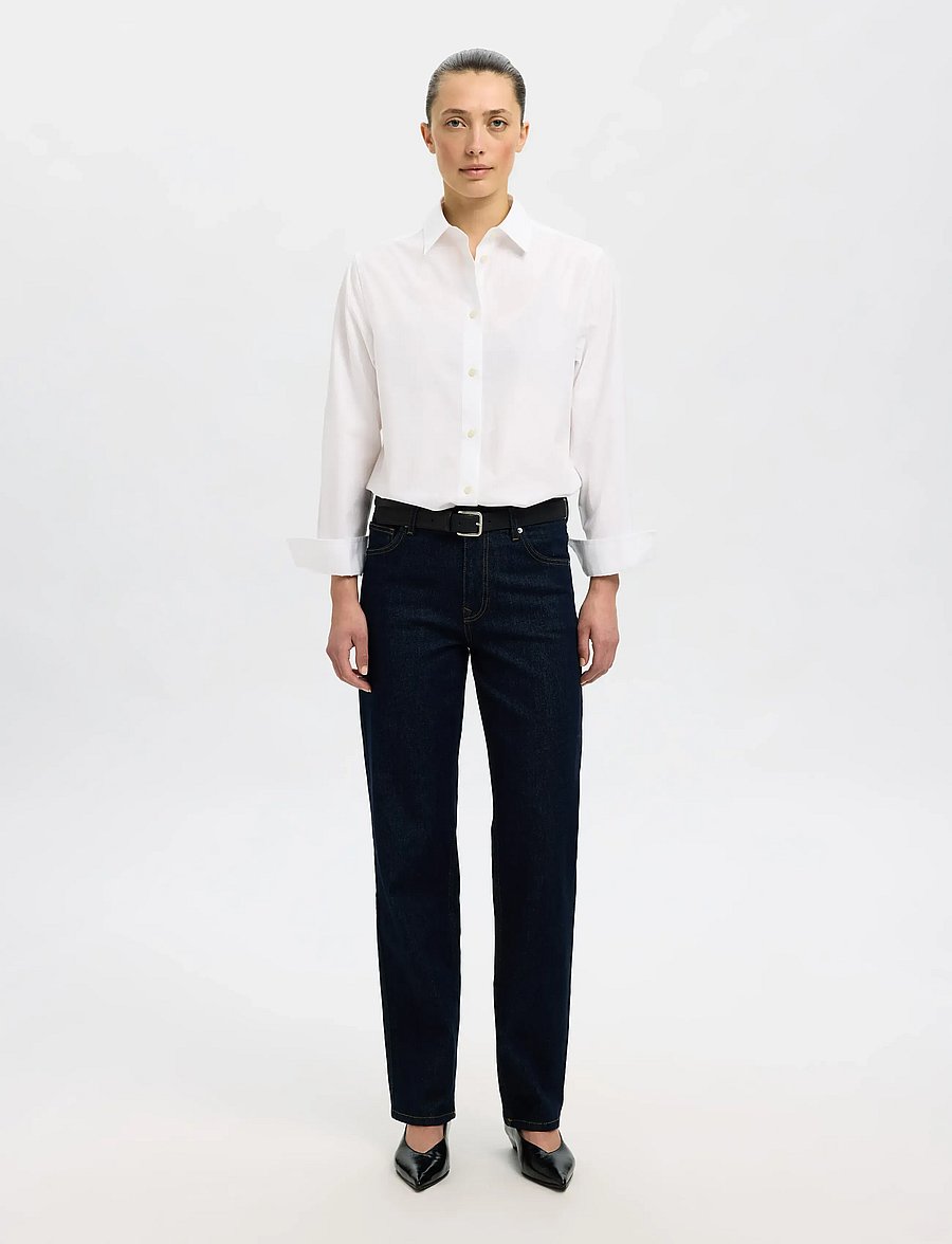 Selected - SLFESTER LS RELAXED SHIRT NOOS - pikkade varrukatega särgid - bright white - 4