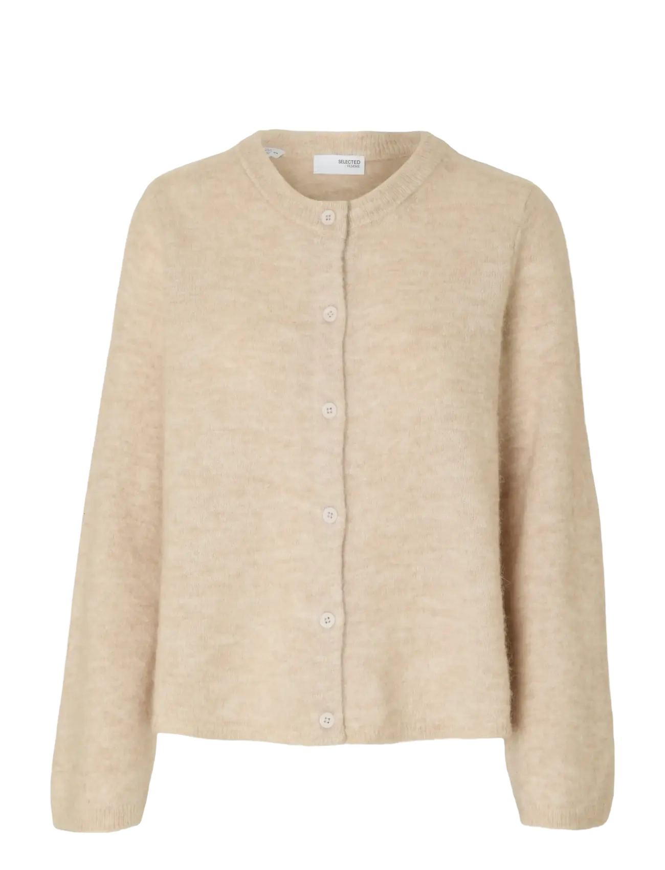 Selected SLFLULU NEW LS KNIT CARDIGAN NOOS - Stickat - BIRCH / beige