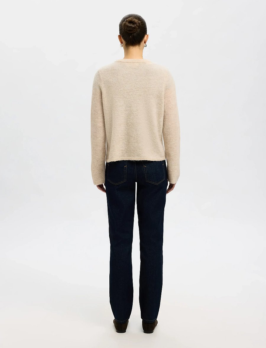 Selected - SLWLULU NEW LS KNIT CARDIGAN NOOS - strickjacken - birch - 2