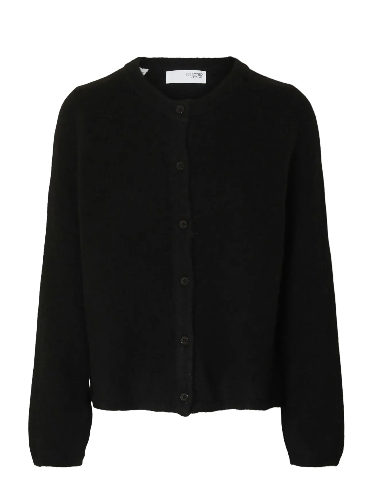 Selected SLFLULU NEW LS KNIT CARDIGAN NOOS - Cardigans - BLACK / black
