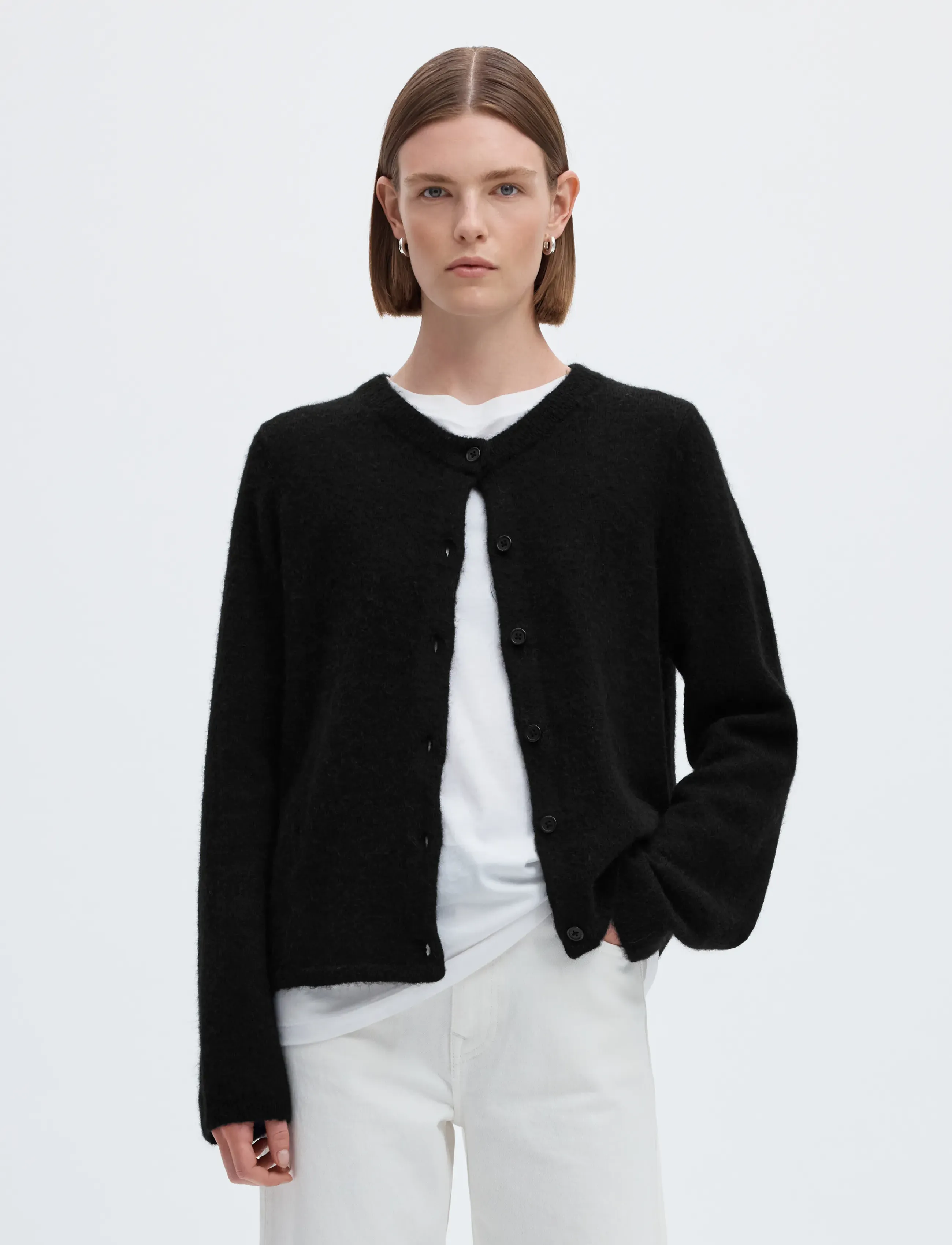 Selected - SLWLULU NEW LS KNIT CARDIGAN NOOS - koftor - black - 0