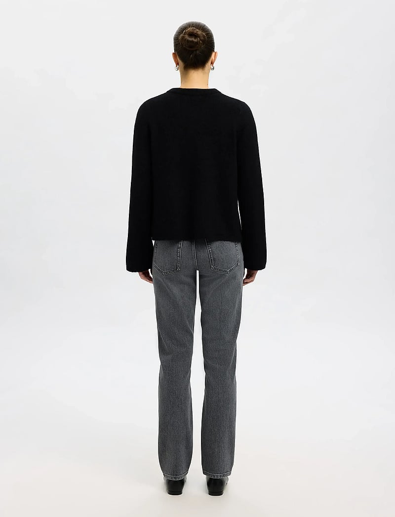 Selected - SLFLULU NEW LS KNIT CARDIGAN NOOS - neuletakit - black - 2