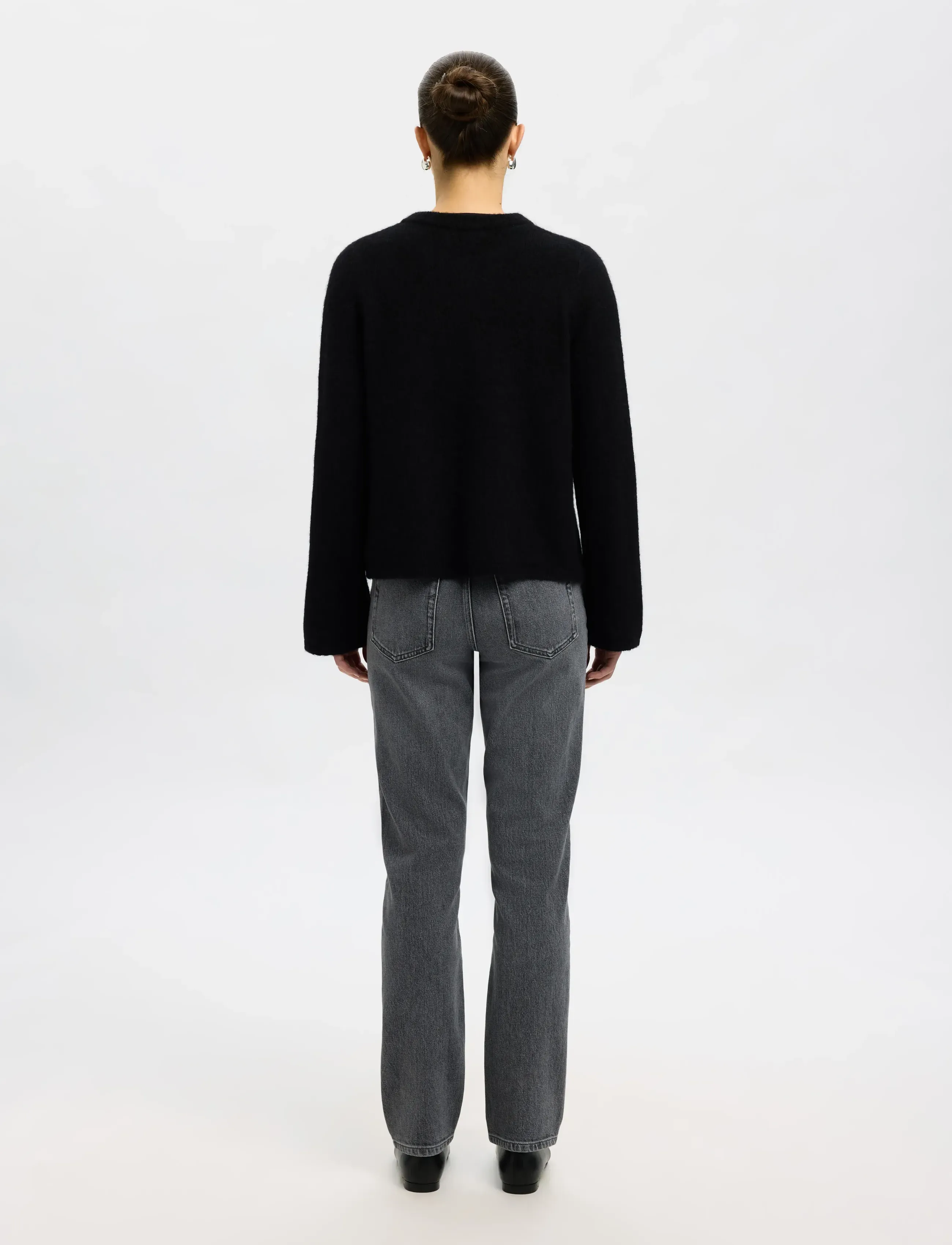 Selected - SLFLULU NEW LS KNIT CARDIGAN NOOS - gebreide vesten - black - 2